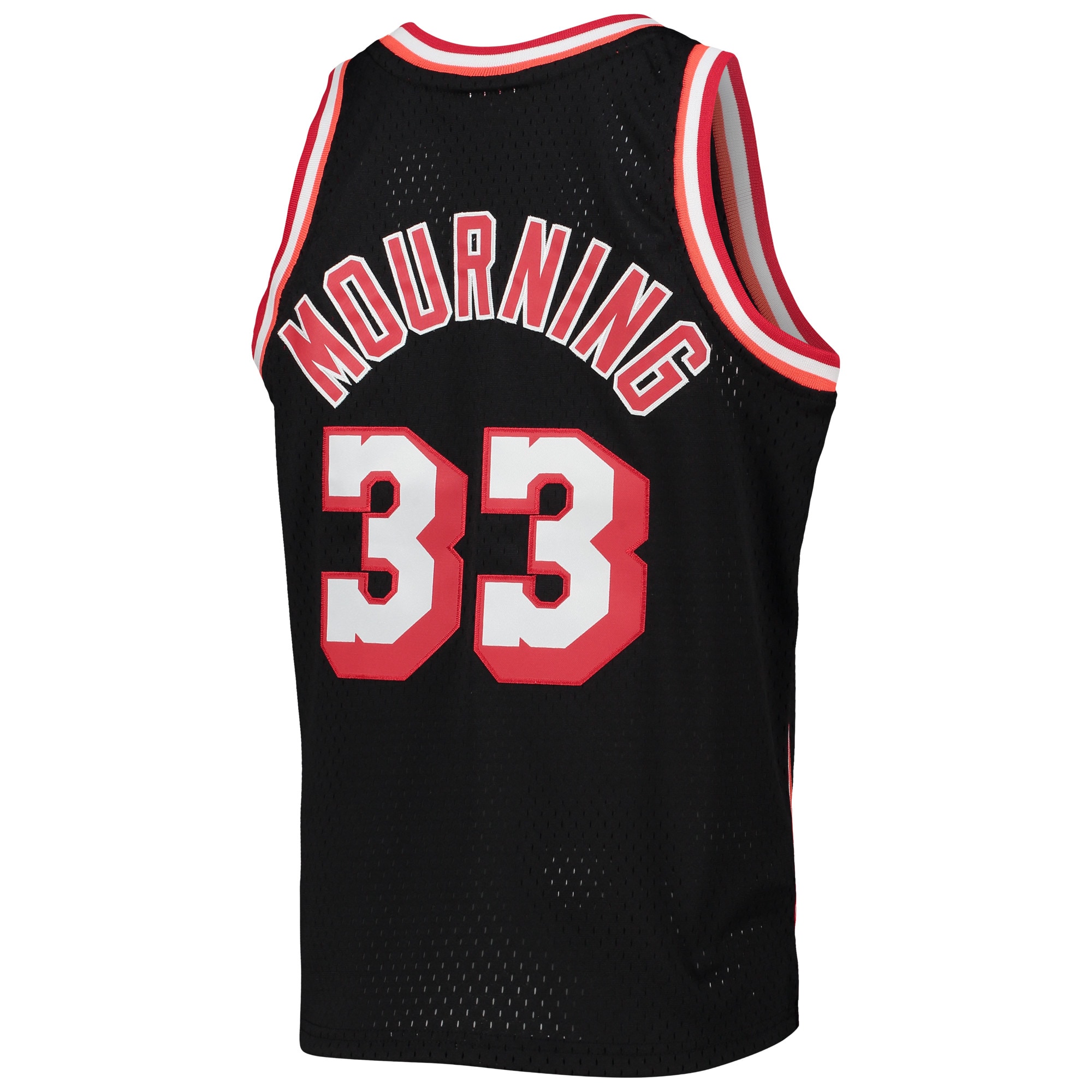 Alonzo Mourning Miami Heat Mitchell & Ness Youth 1996/97 Hardwood Classics Swingman Jersey - Black - vstockx