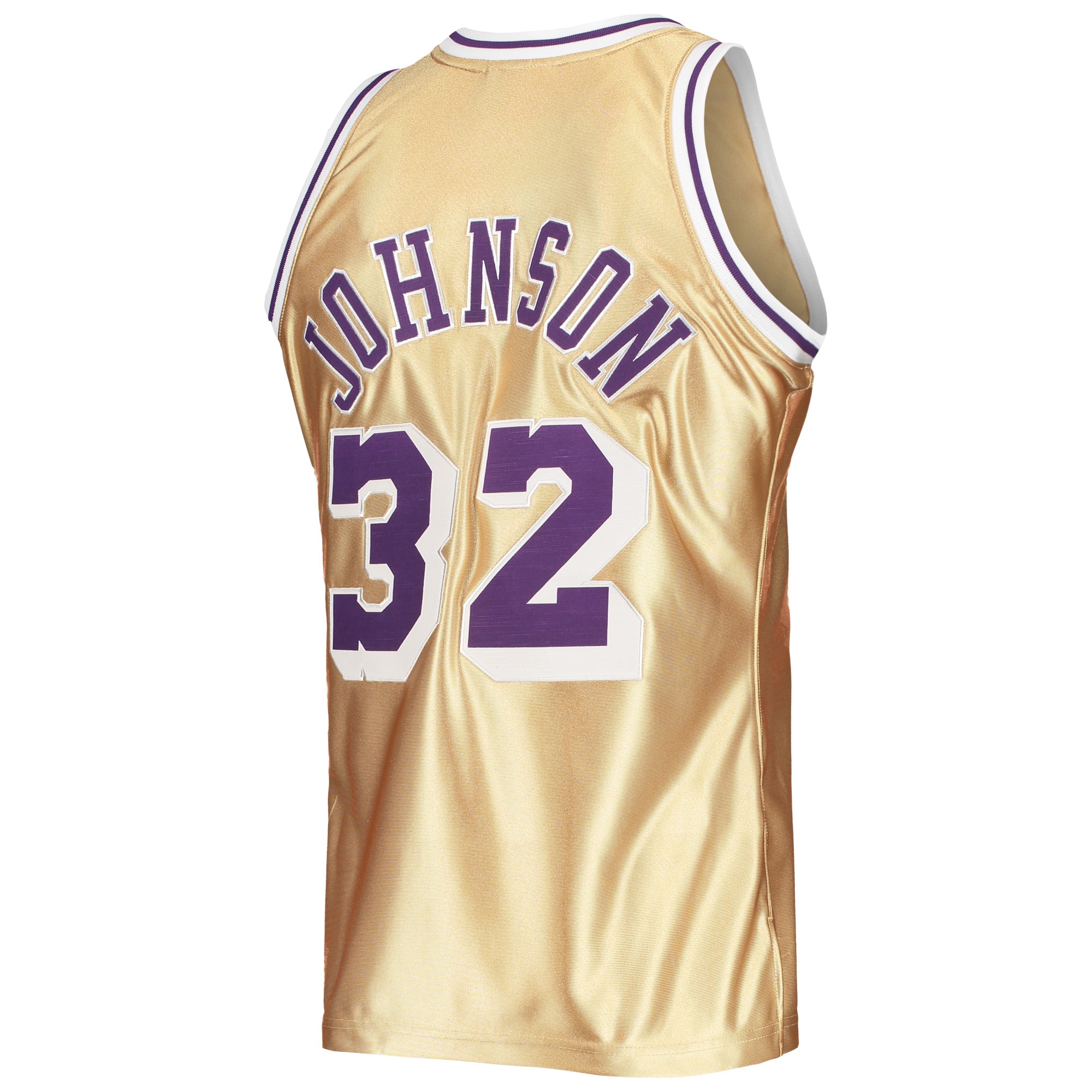 Magic Johnson Los Angeles Lakers Mitchell & Ness 75th Anniversary 1984/85 Hardwood Classics Swingman Jersey - Gold - vstockx