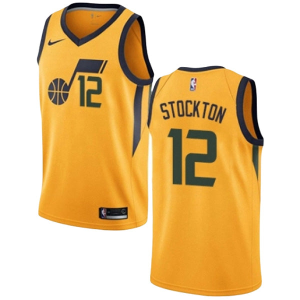 Men's Utah Jazz John Stockton Statement Edition Jersey - Gold - vstockx