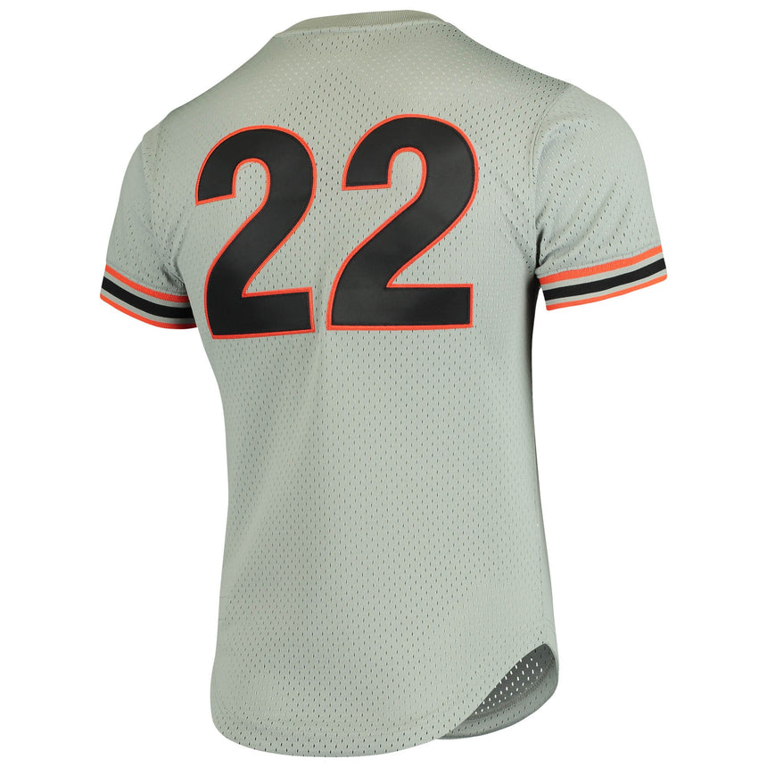 Men's San Francisco Giants Will Clark Mitchell & Ness Gray Cooperstown Collection Mesh Batting Practice Jersey - vstockx