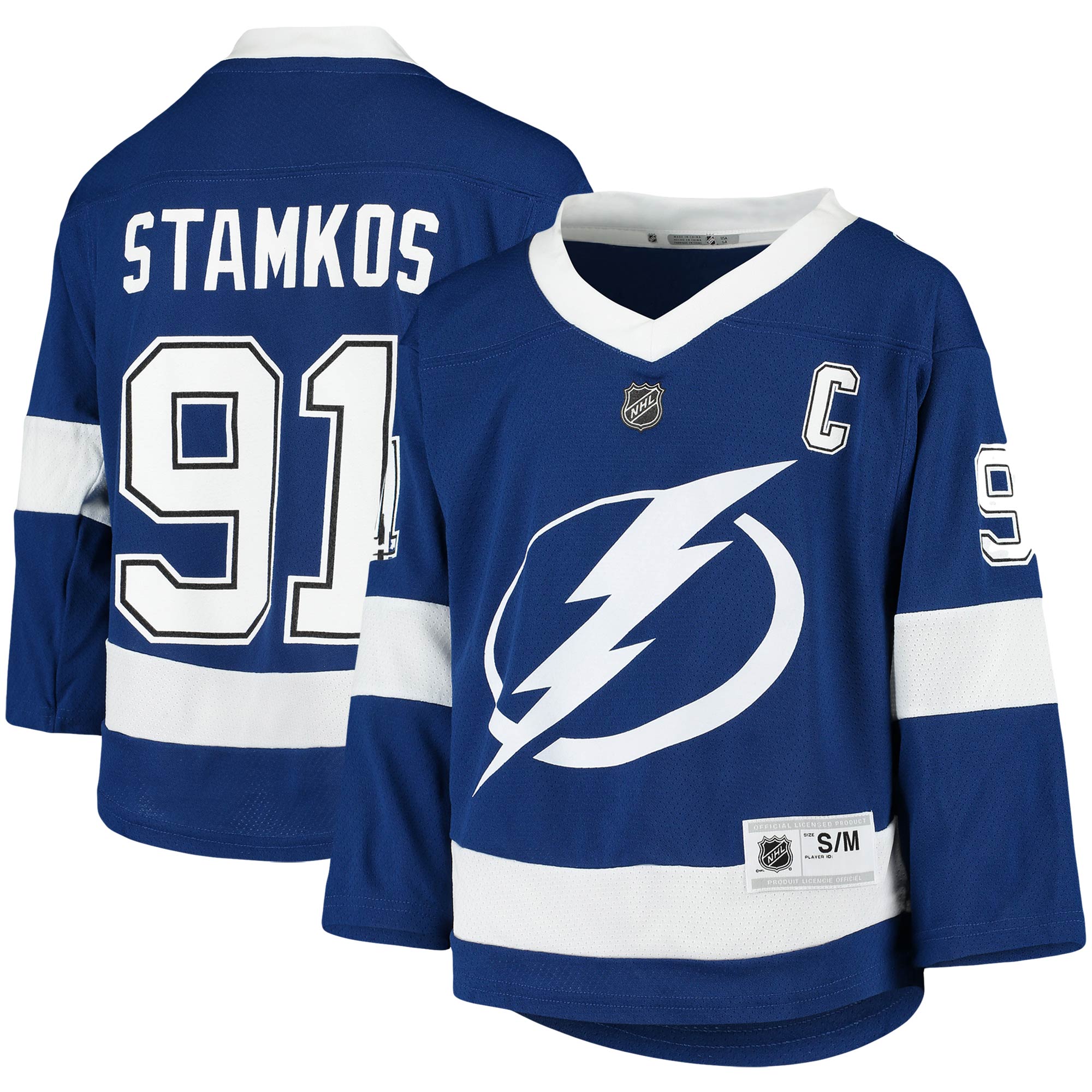 Steven Stamkos Tampa Bay Lightning Youth Home Replica Player Jersey - Blue - vstockx