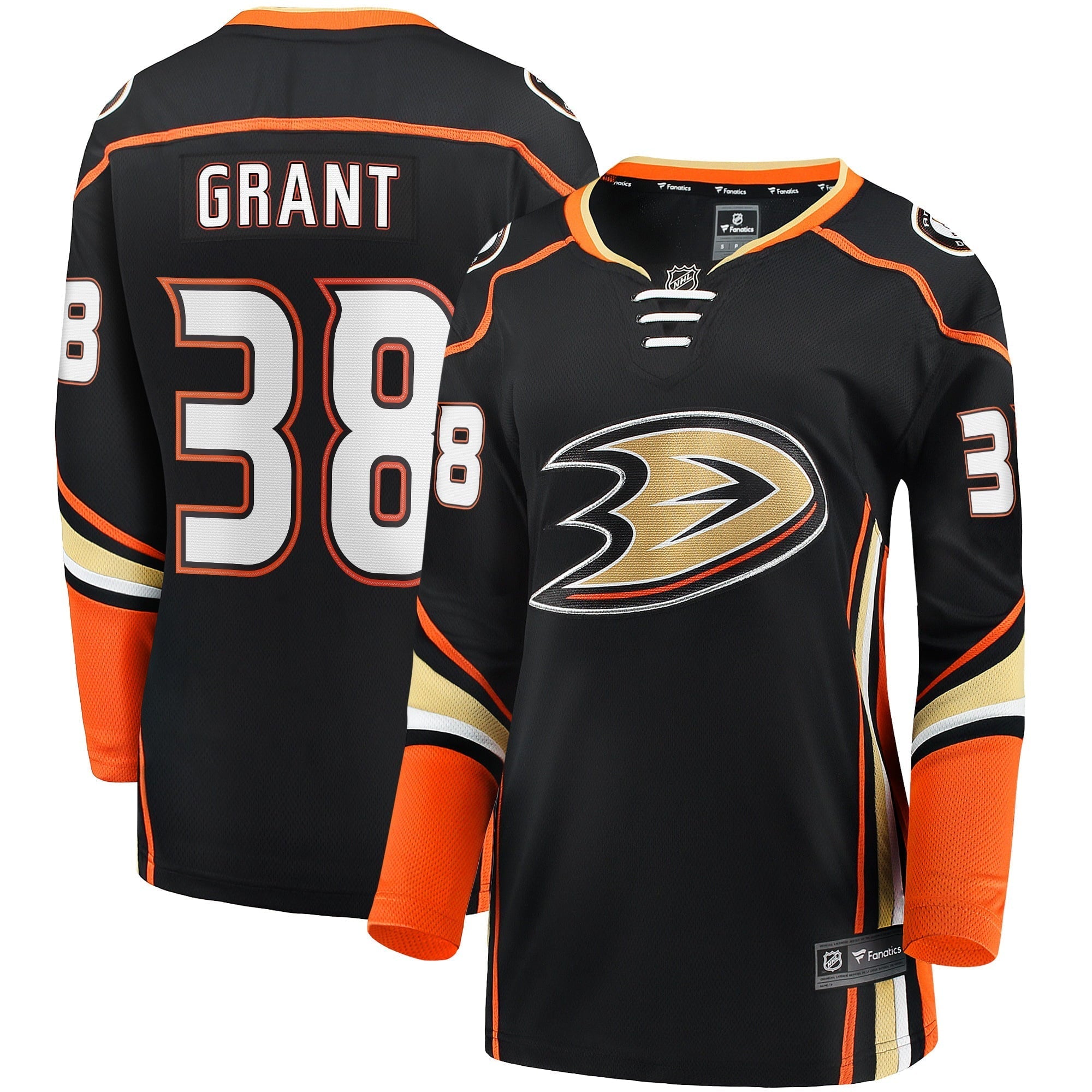 Women's Fanatics Branded Derek Grant Black Anaheim Ducks Home Breakaway Player Jersey - vstockx