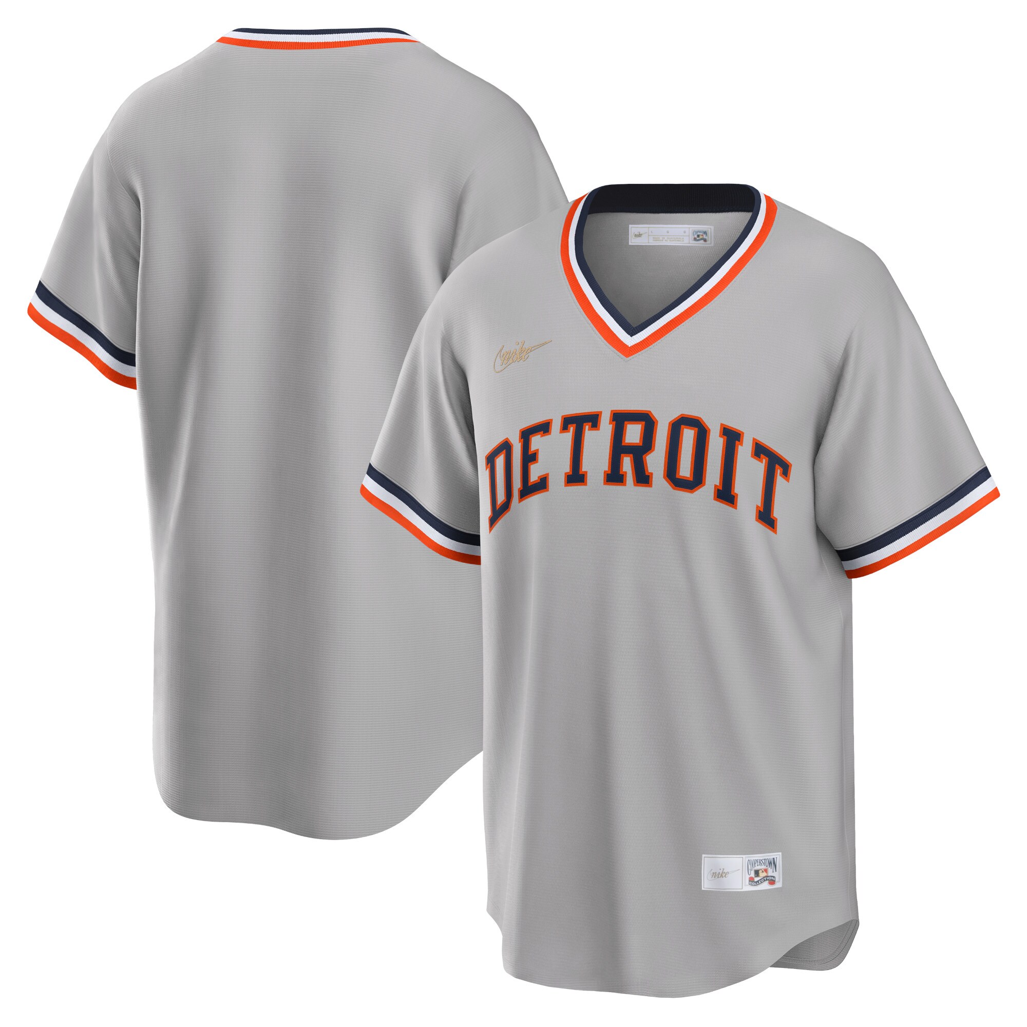 Detroit Tigers Nike Road Cooperstown Collection Team Jersey - Gray - vstockx
