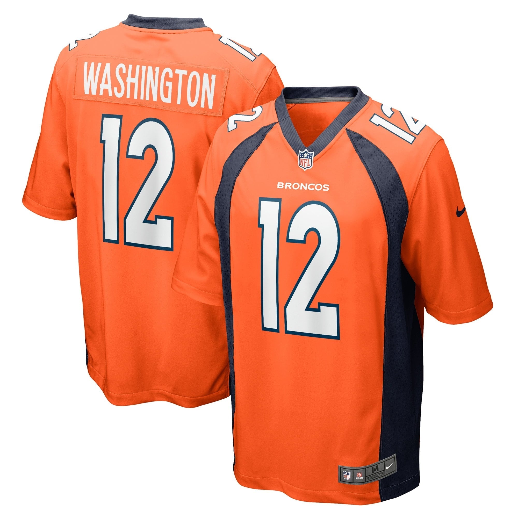 Men's Nike Montrell Washington Orange Denver Broncos Game Player Jersey - vstockx