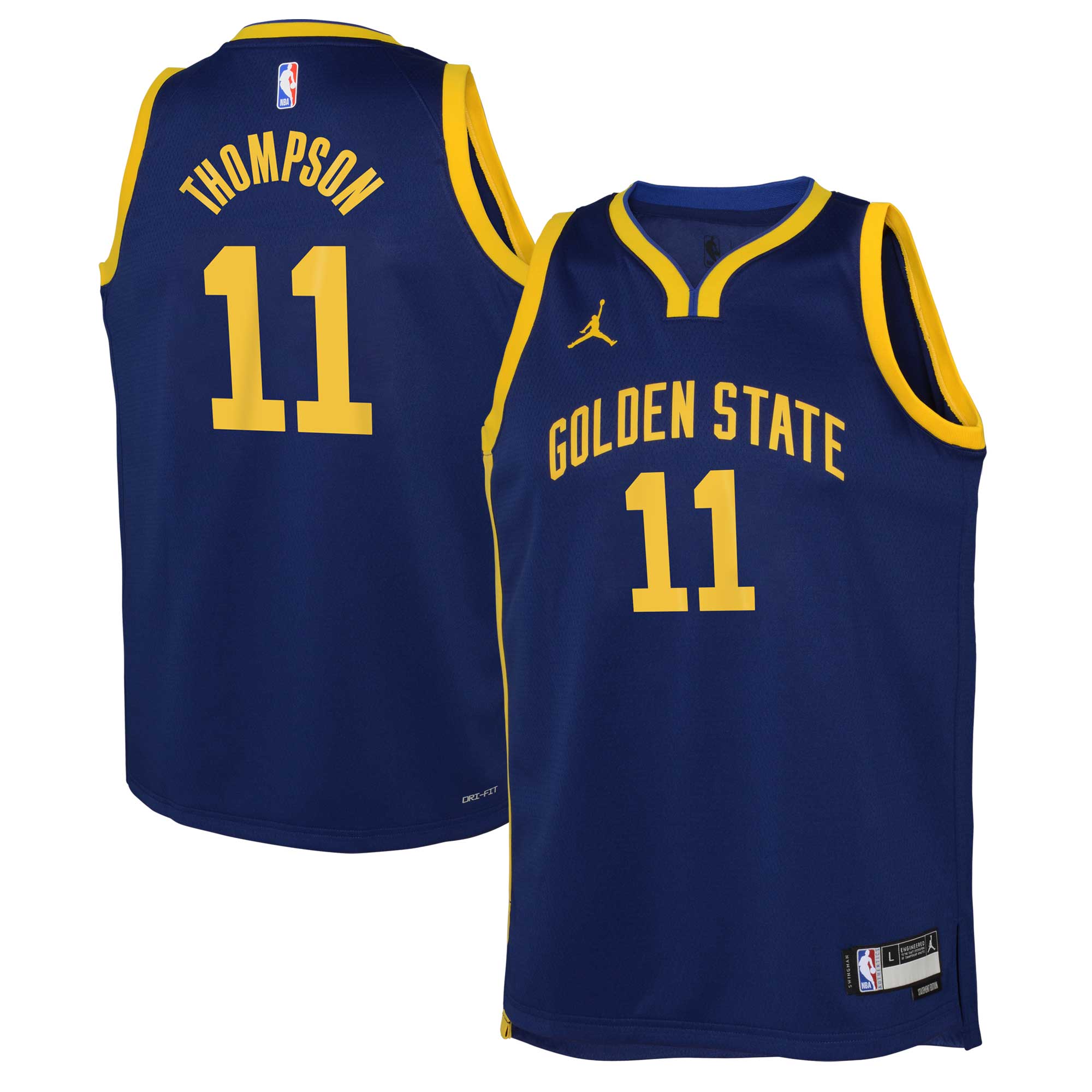 Klay Thompson Golden State Warriors Jordans Brand Youth Swingman Jersey - Statement Edition - Blue - vstockx