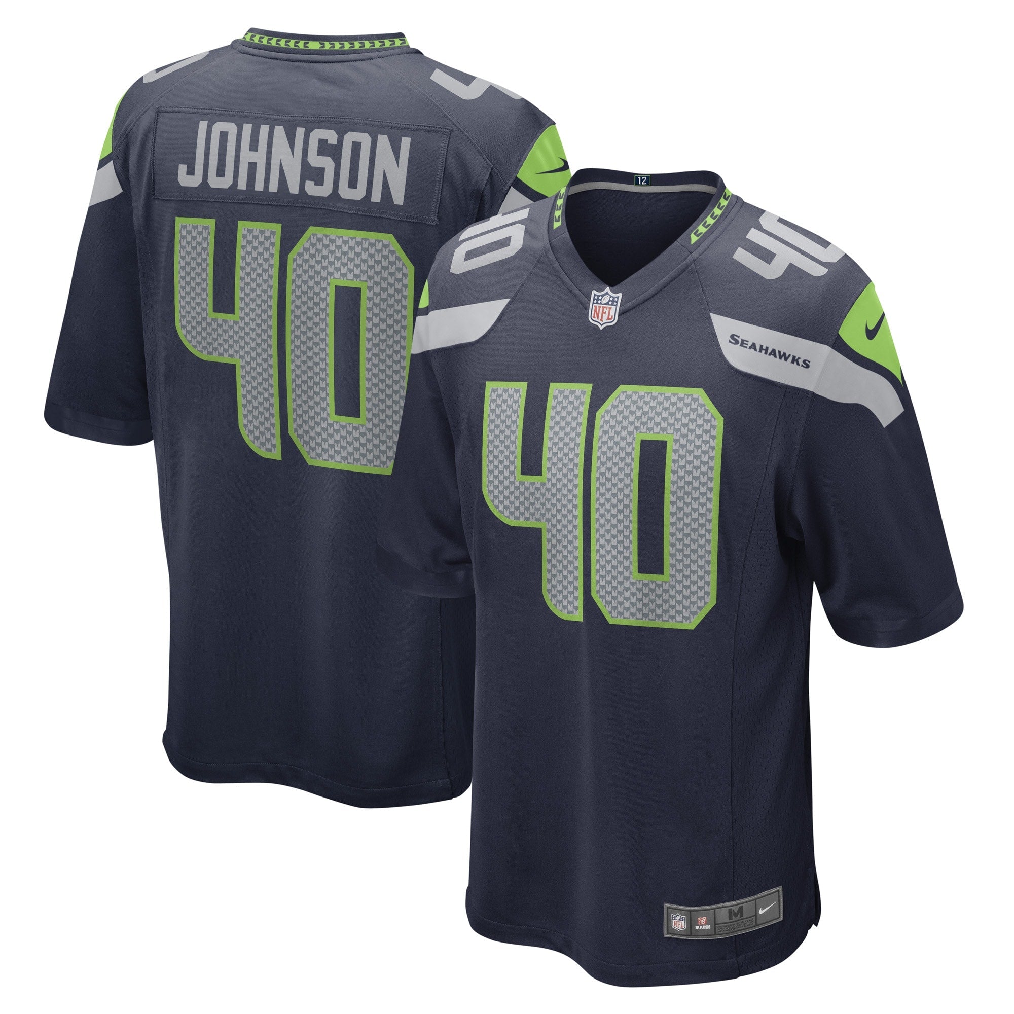 Men's Nike Darryl Johnson College Navy Seattle Seahawks Game Player Jersey - vstockx