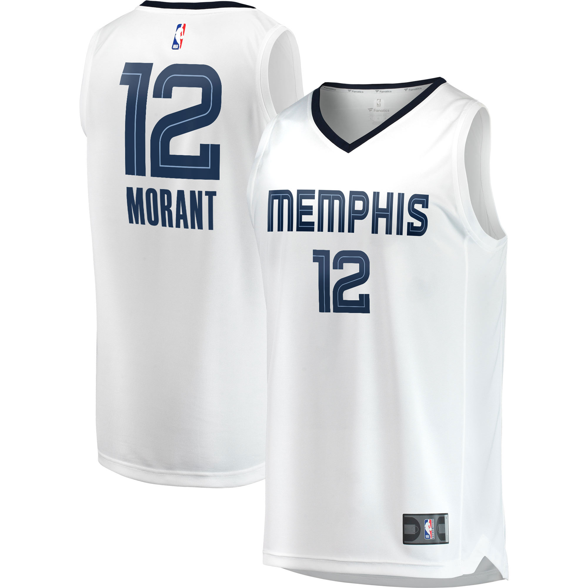 Ja Morant Memphis Grizzlies Fanatics Branded Fast Break Replica Player Jersey - Association Edition - White - vstockx