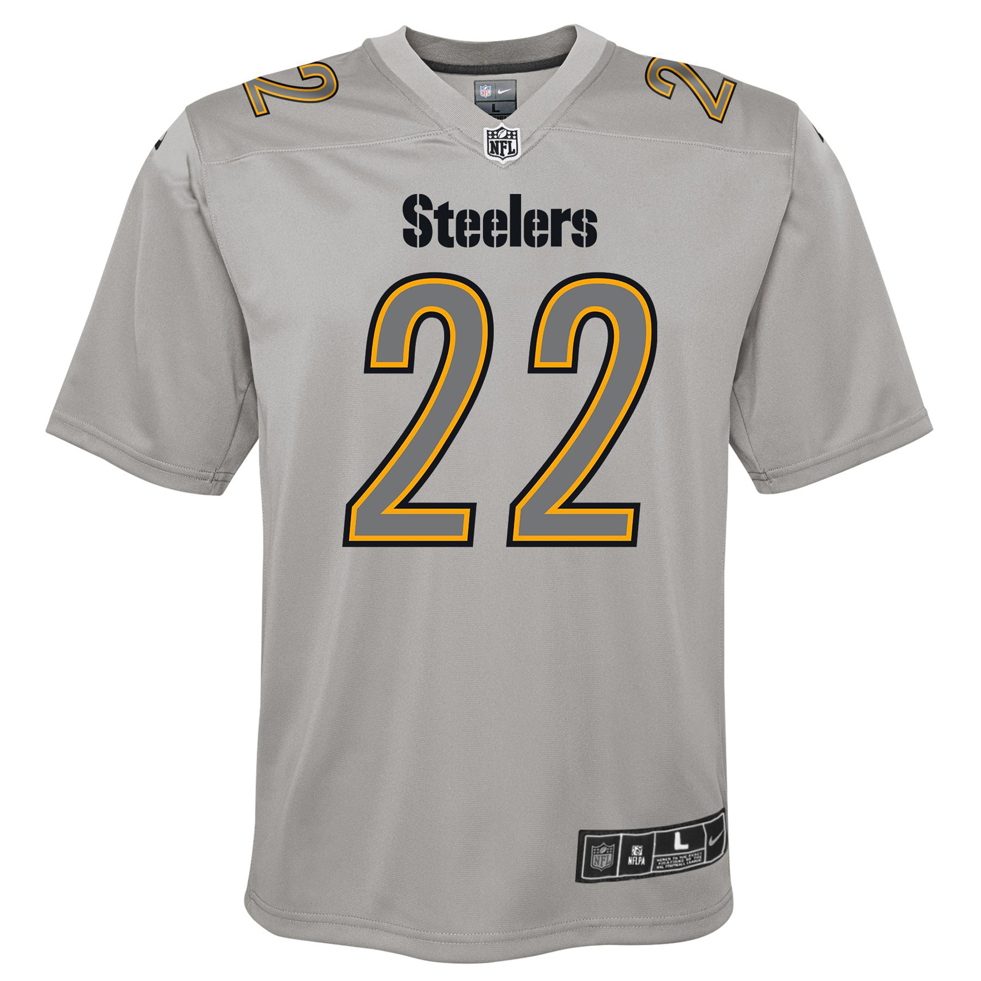 Najee Harris Pittsburgh Steelers Nike Youth Atmosphere Game Jersey - Gray - vstockx