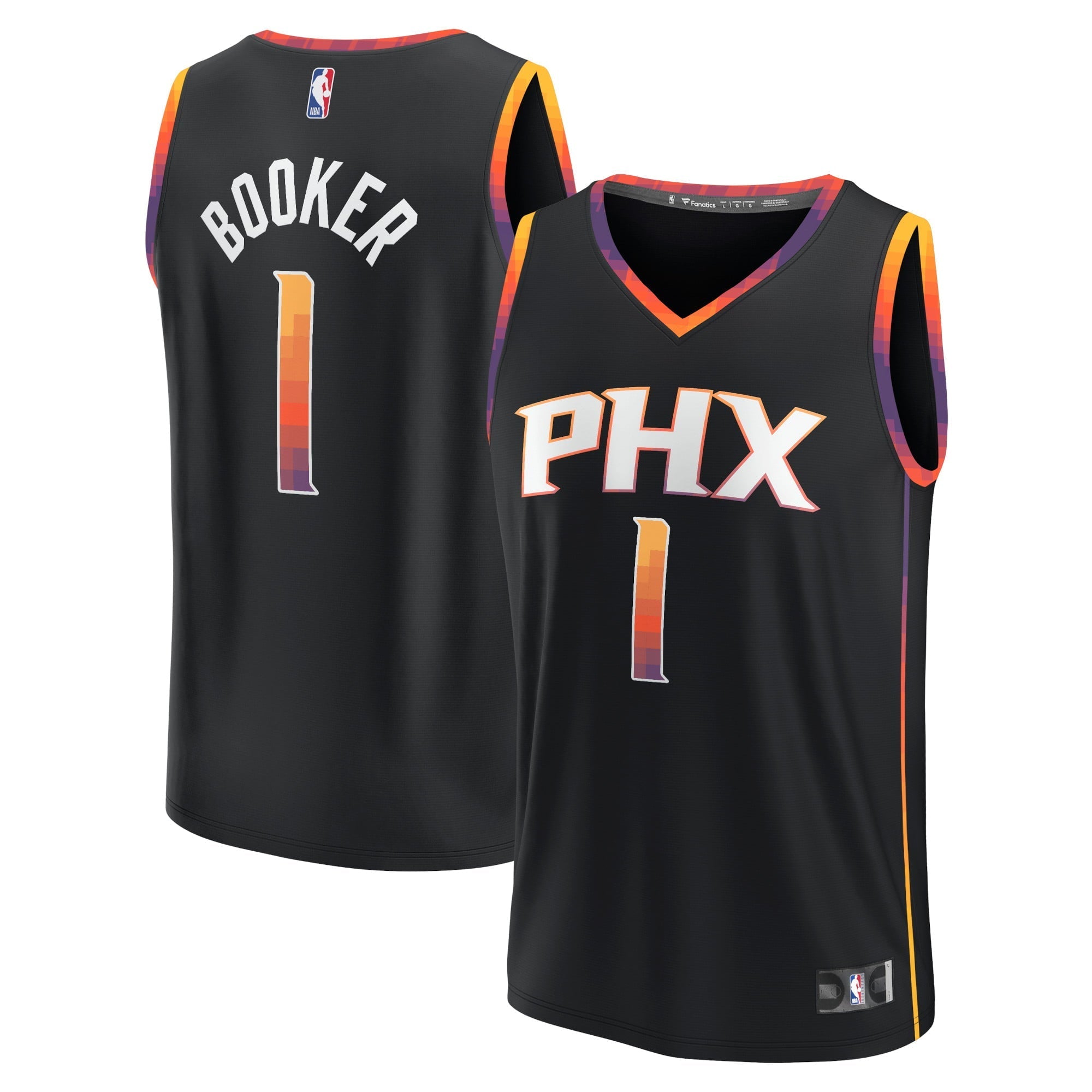 Youth Fanatics Branded Devin Booker Black Phoenix Suns Fast Break Player Jersey - Statement Edition - vstockx