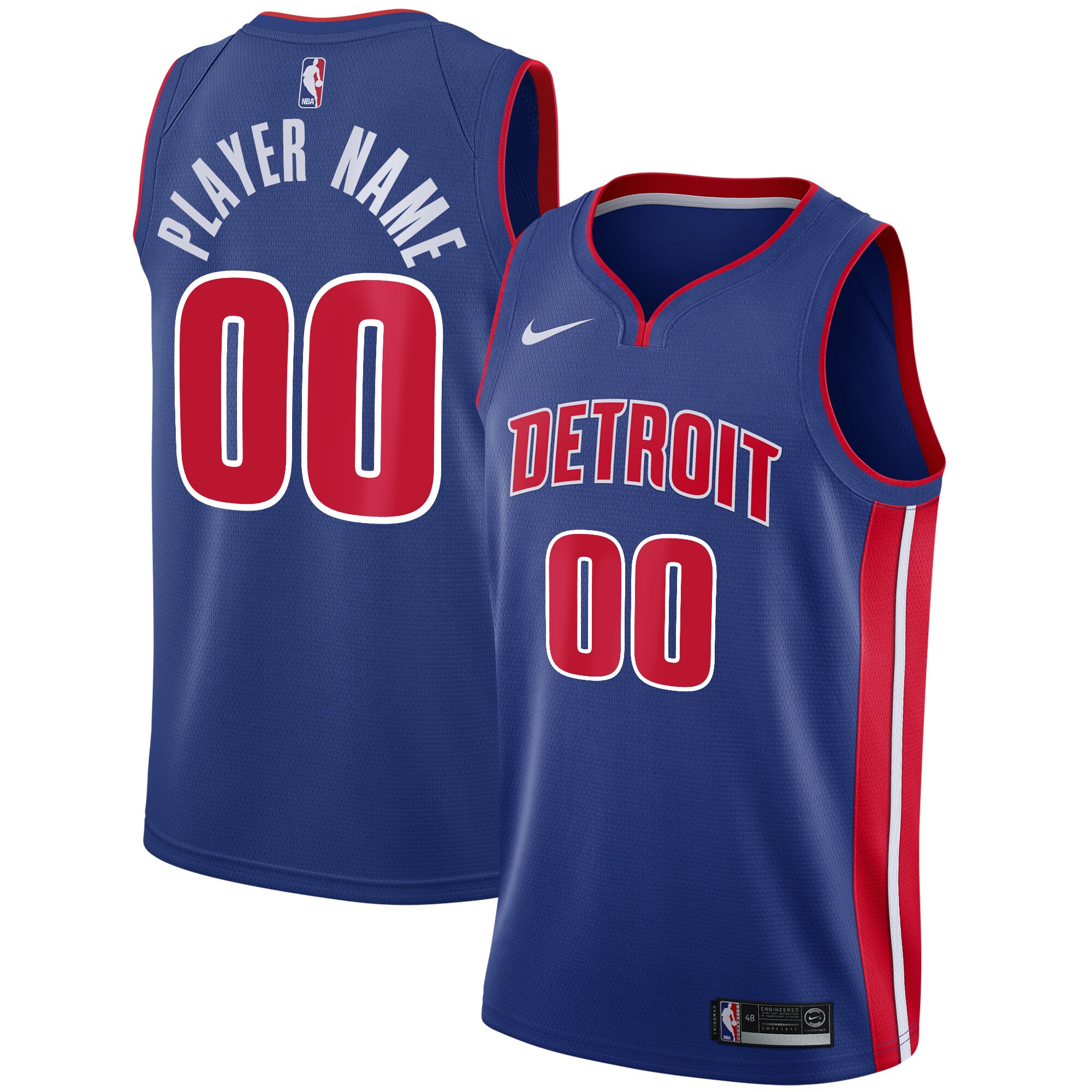Detroit Pistons Nike Swingman Custom Jersey Blue - Icon Edition - vstockx