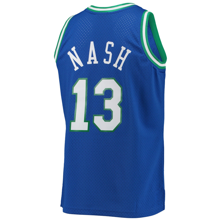 Men's Dallas Mavericks Steve Nash Mitchell & Ness Blue 1998-99 Hardwood Classics Swingman Jersey - vstockx