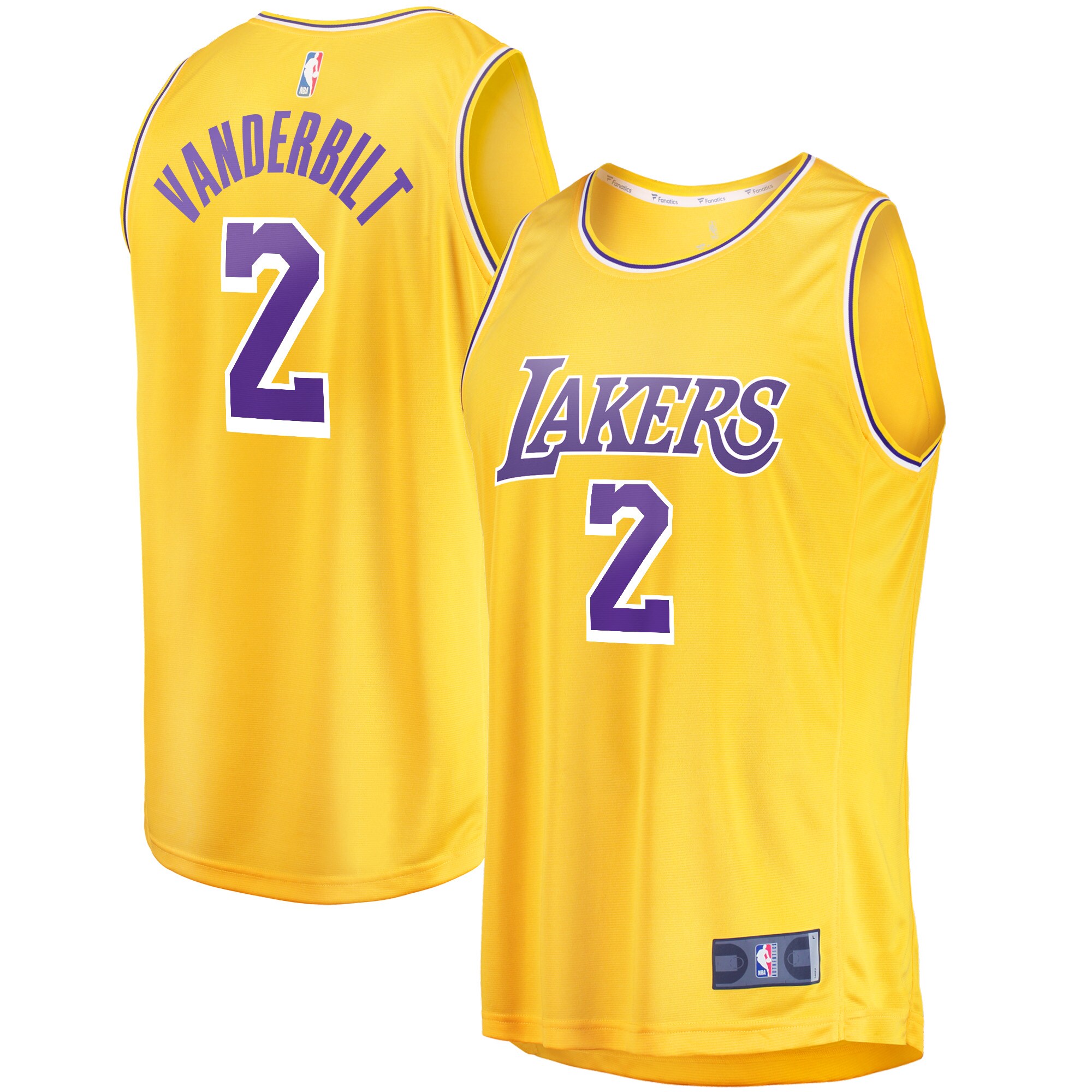 Jarred Vanderbilt Los Angeles Lakers Fanatics Branded Fast Break Player Jersey - Icon Edition - Gold - vstockx