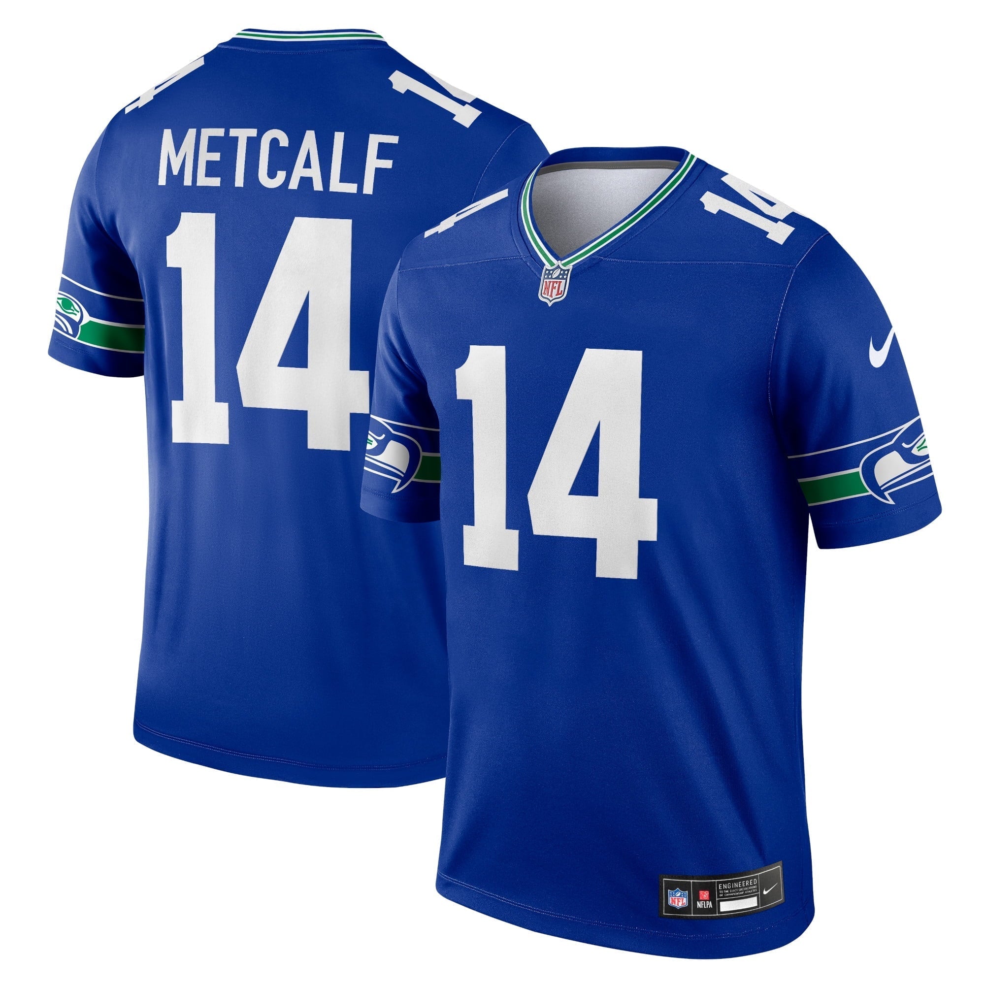 Men's Nike DK Metcalf Royal Seattle Seahawks Throwback Legend Player Jersey - vstockx