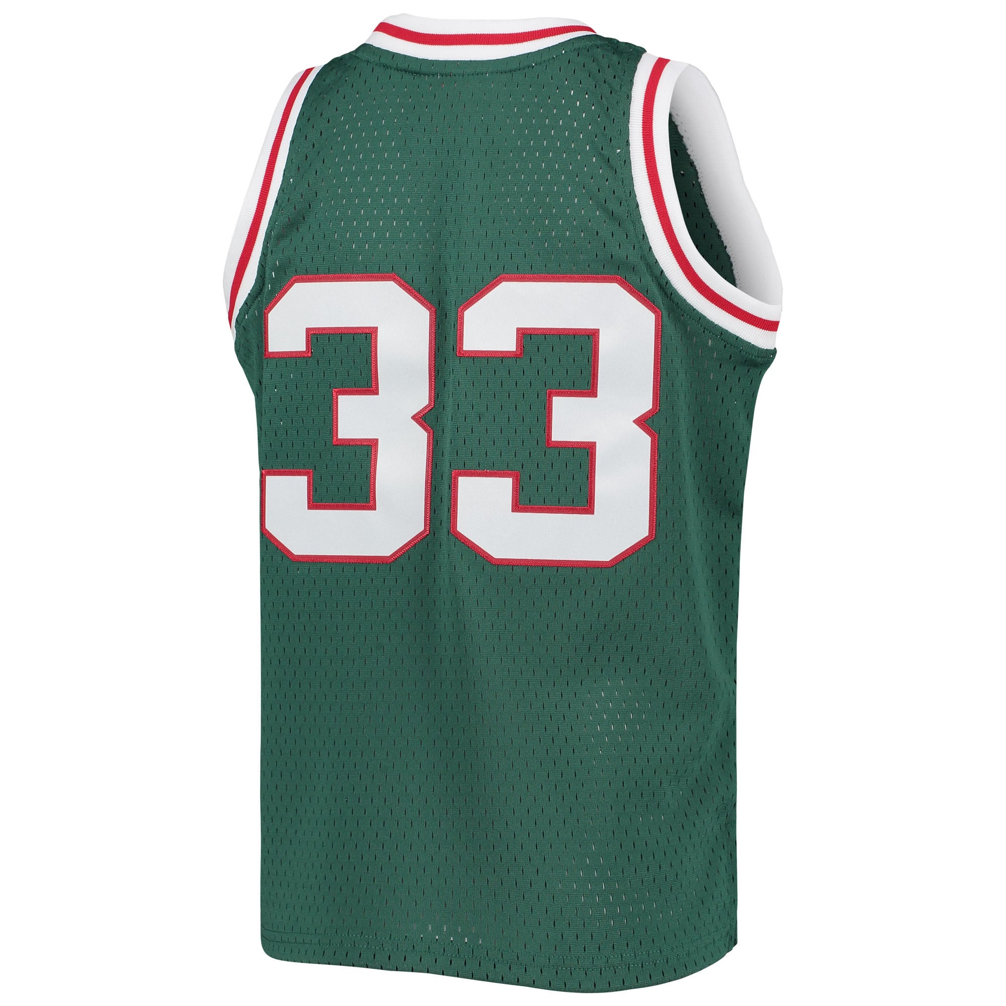Kareem Abdul-Jabbar Milwaukee Bucks Mitchell & Ness Youth 1970-71 Hardwood Classics Swingman Jersey - Green - vstockx
