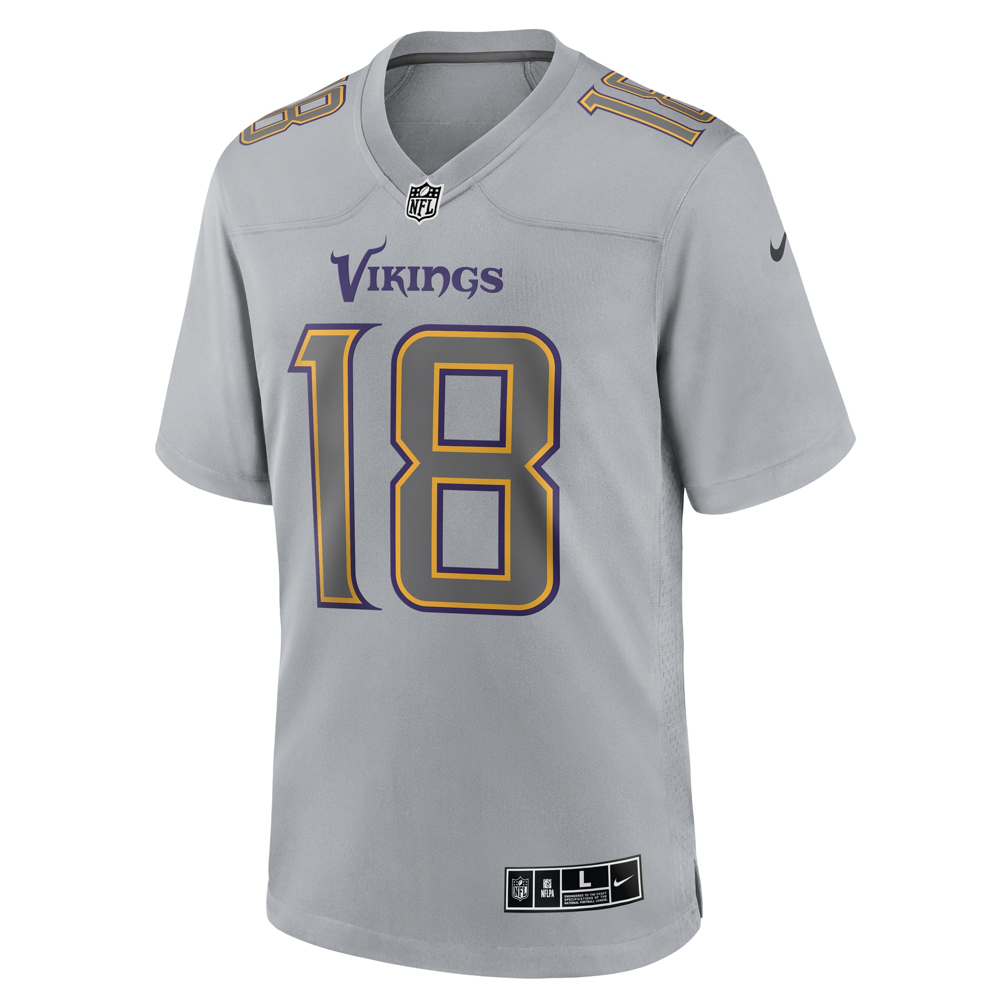 Justin Jefferson Minnesota Vikings Nike Atmosphere Fashion Game Jersey - Gray - vstockx