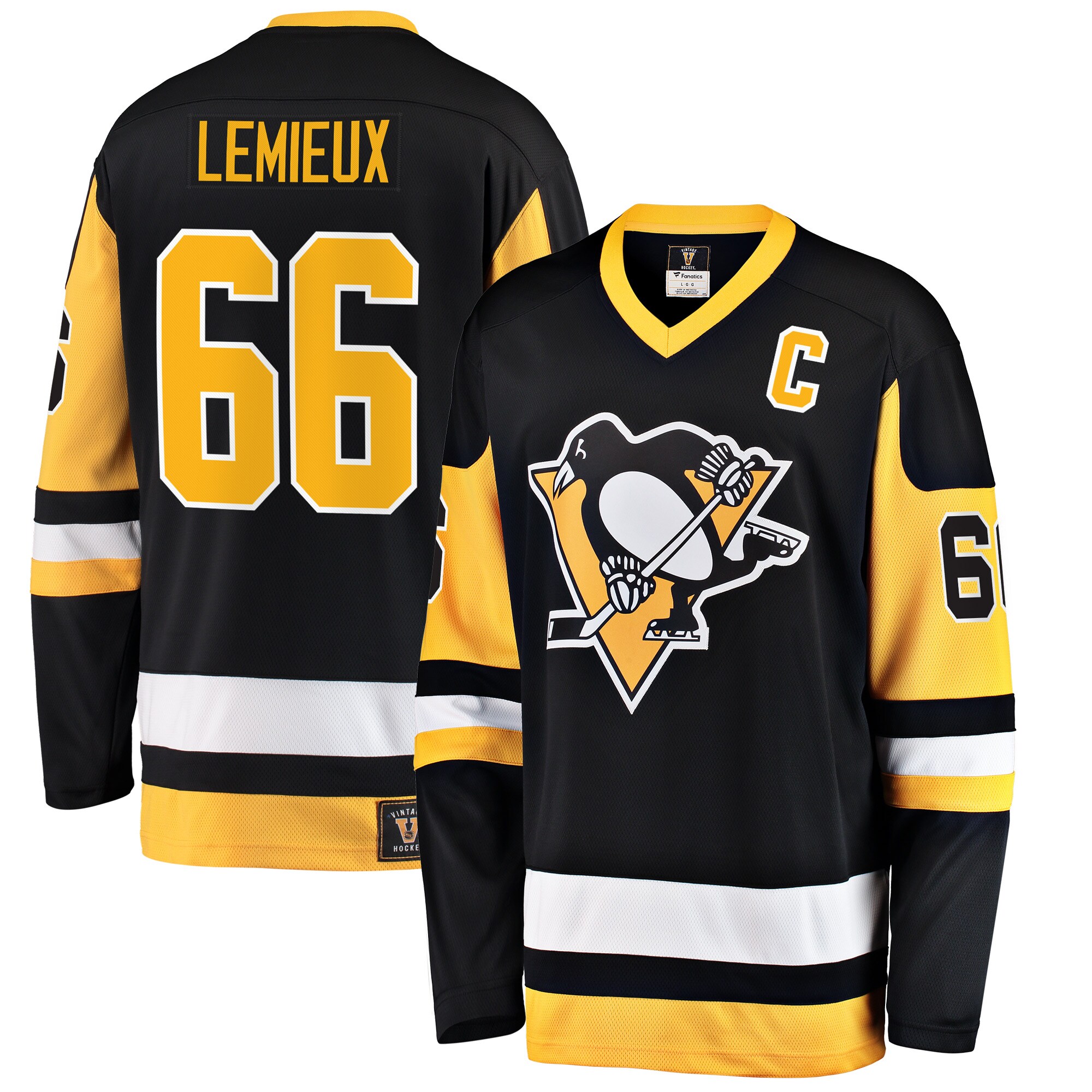 Mario Lemieux Pittsburgh Penguins Fanatics Branded Premier Breakaway Retired Player Jersey - Black - vstockx