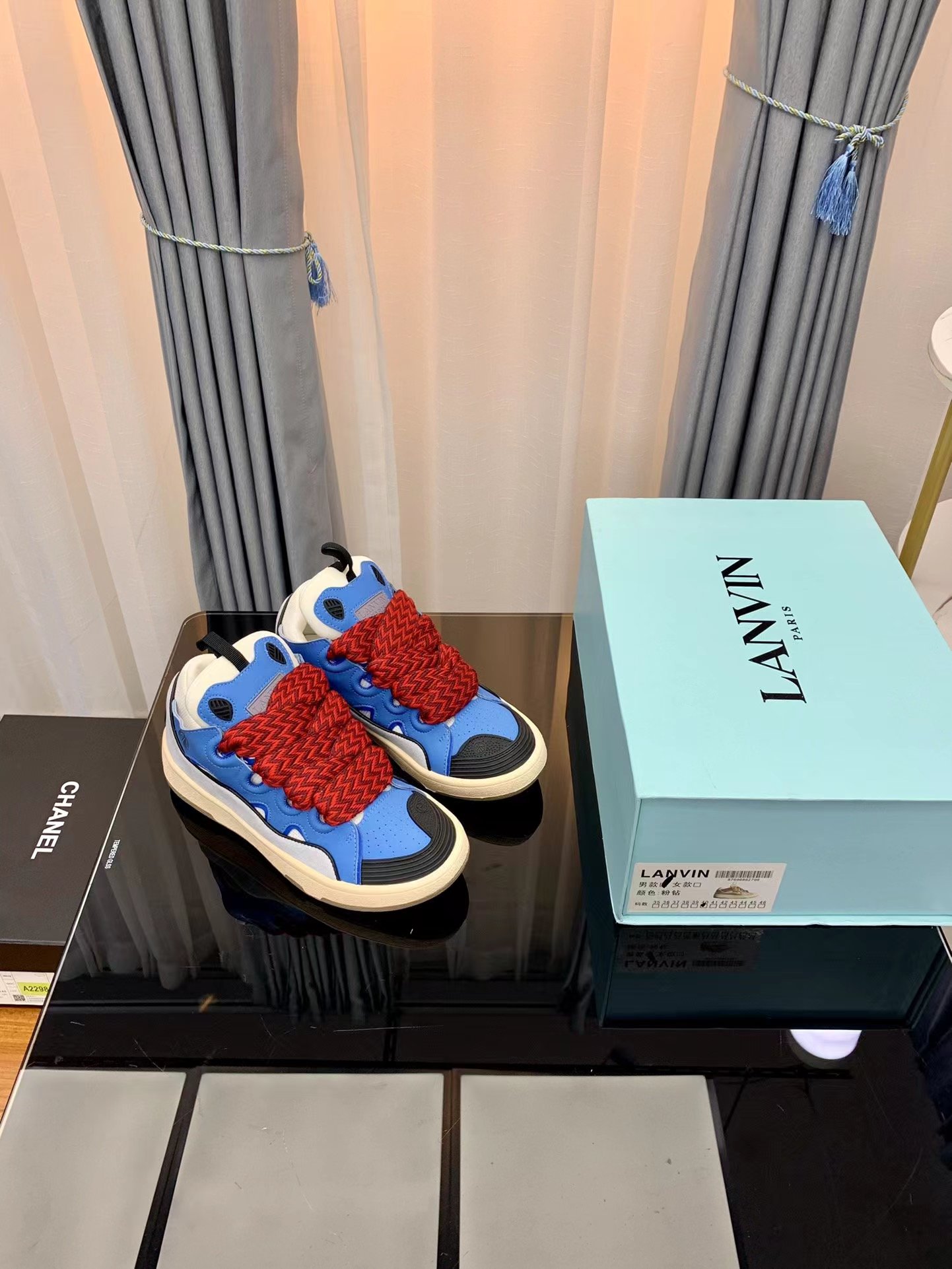 Lanvin Leather Curb blue - vstockx