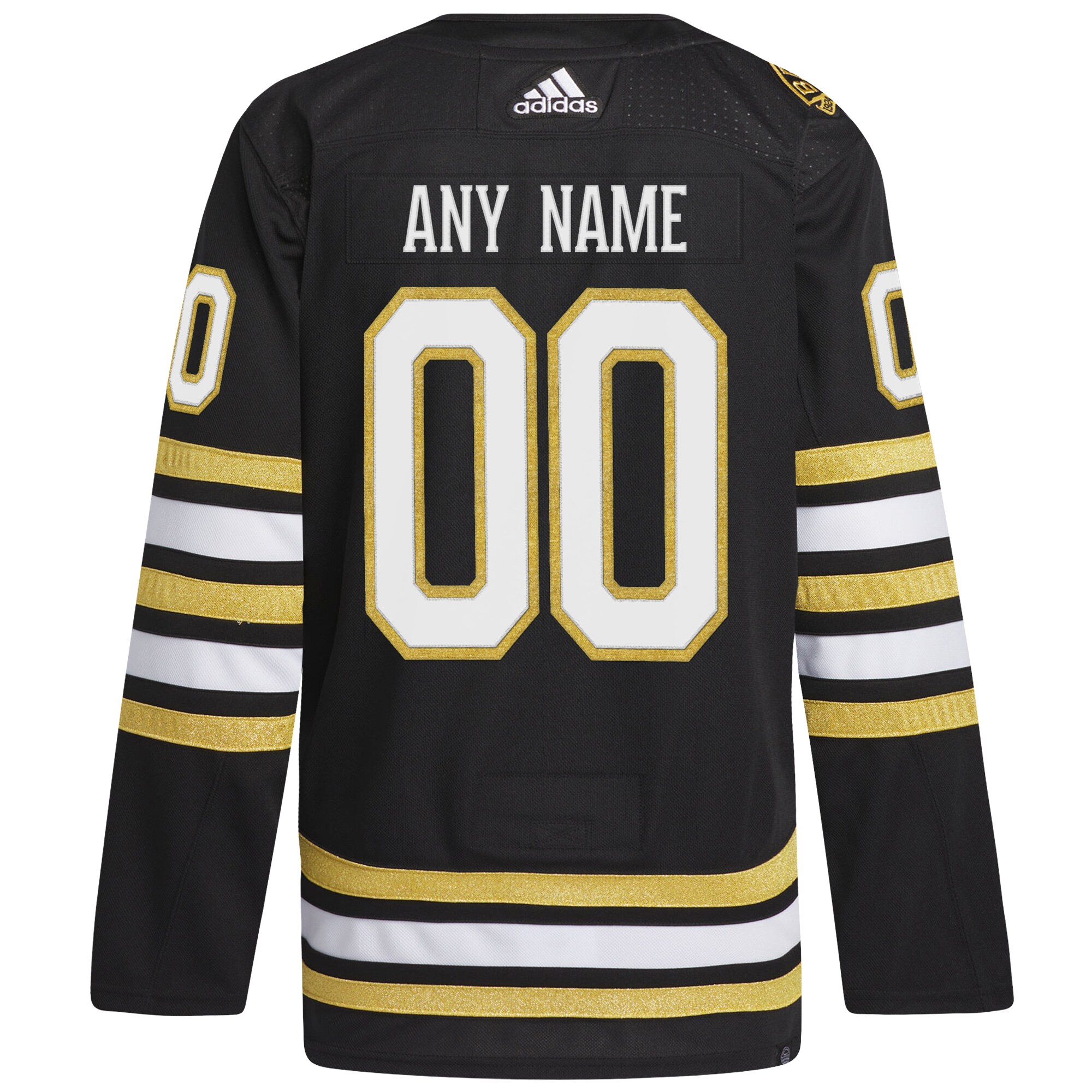 Boston Bruins adidas 100th Anniversary Primegreen Authentic Custom Jersey - Black - vstockx