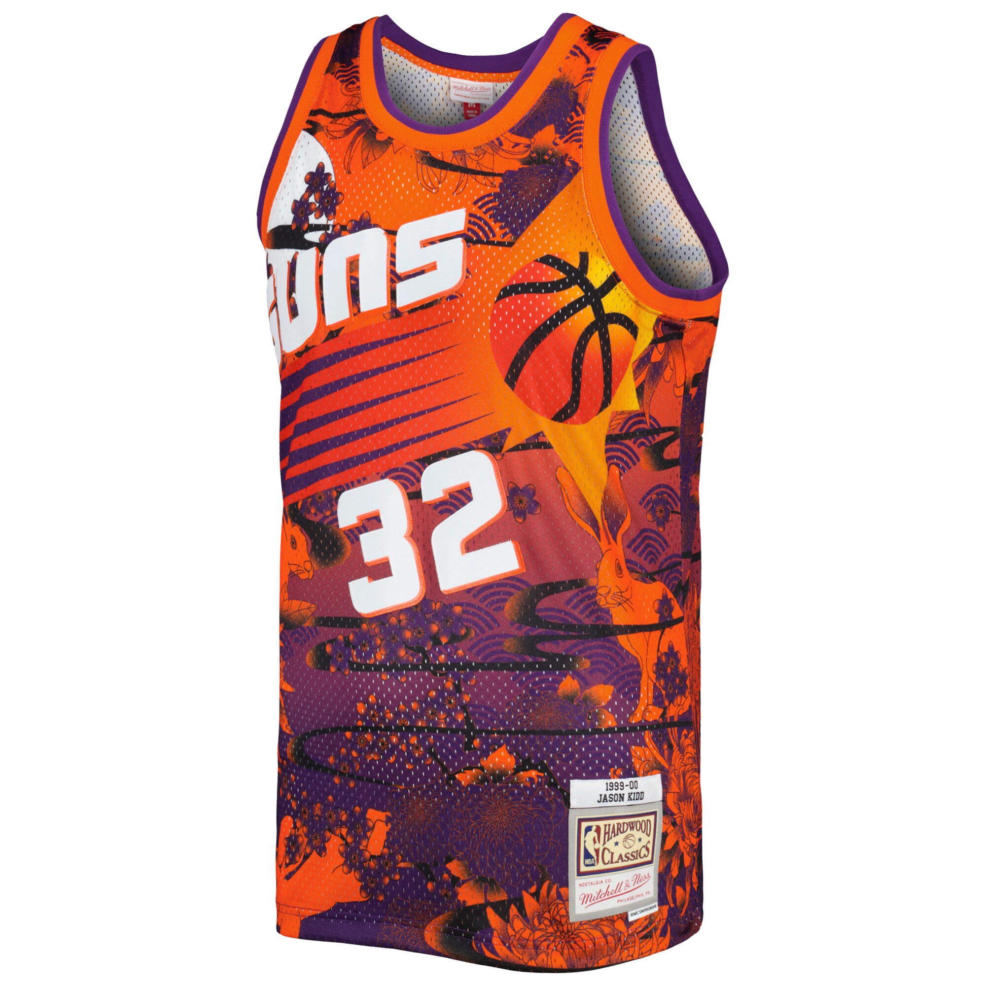 Jason Kidd Phoenix Suns Mitchell & Ness Hardwood Classics Lunar New Year Swingman Jersey - Orange - vstockx