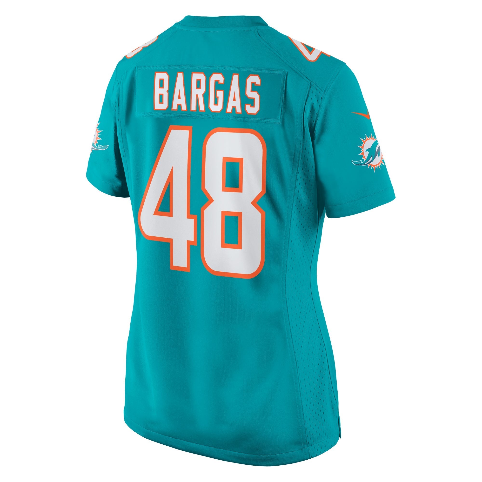Women's Nike Jake Bargas Aqua Miami Dolphins Home Game Player Jersey - vstockx