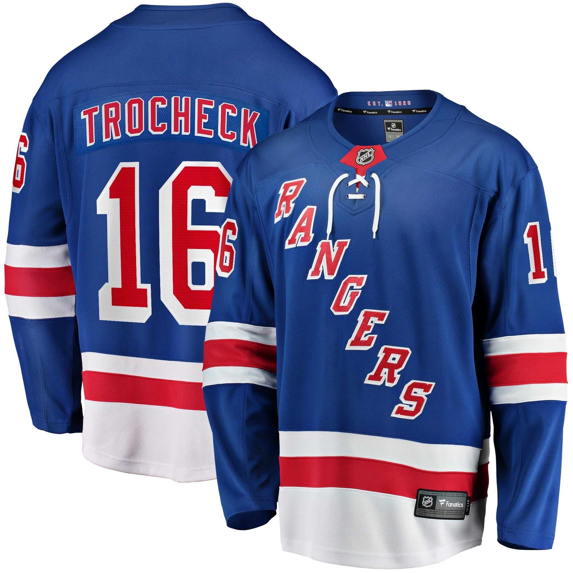 Men's Fanatics Branded Vincent Trocheck Blue New York Rangers Home Breakaway Player Jersey - vstockx