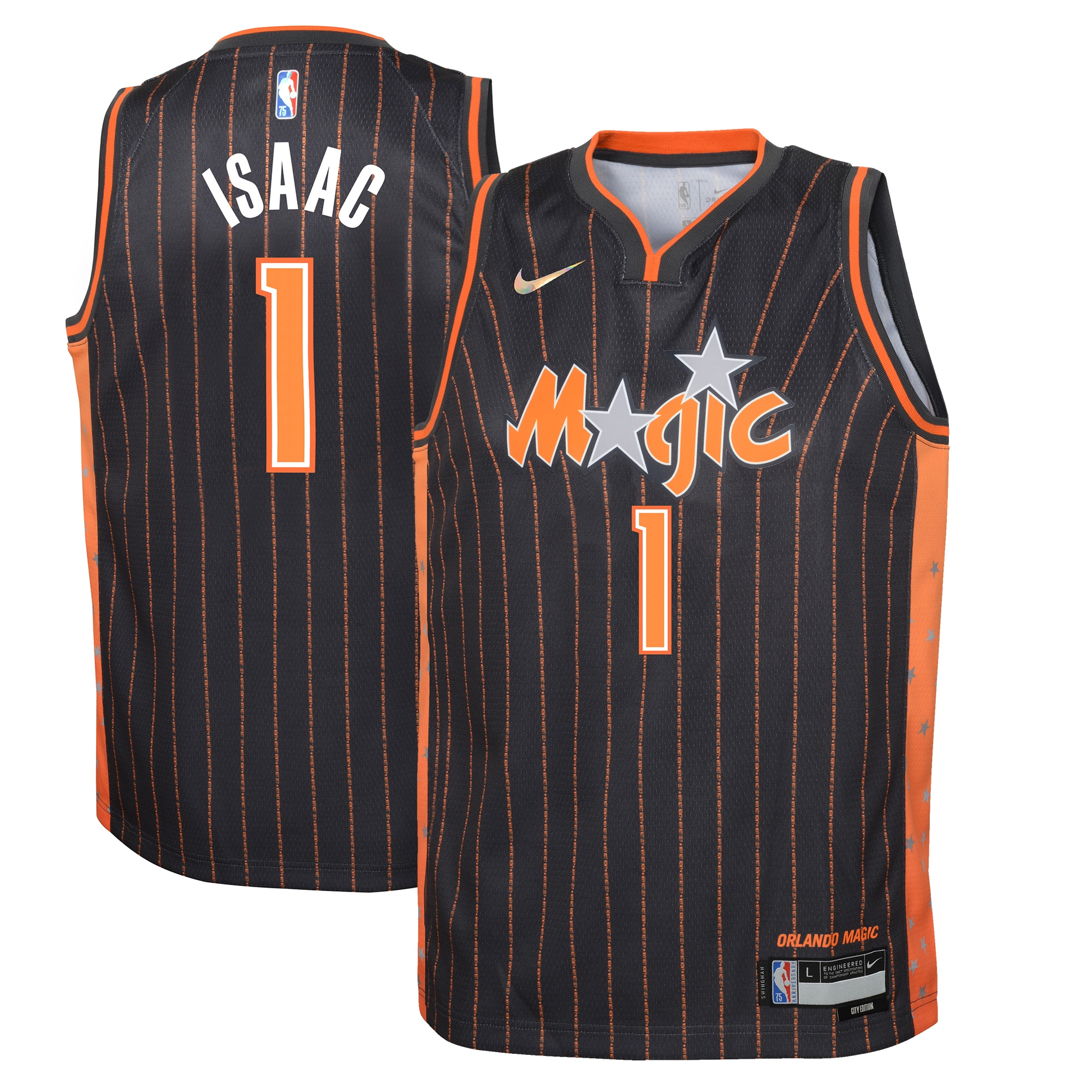 Jonathan Isaac Orlando Magic Nike Youth 2021/22 Swingman Jersey - City Edition - Anthracite - vstockx