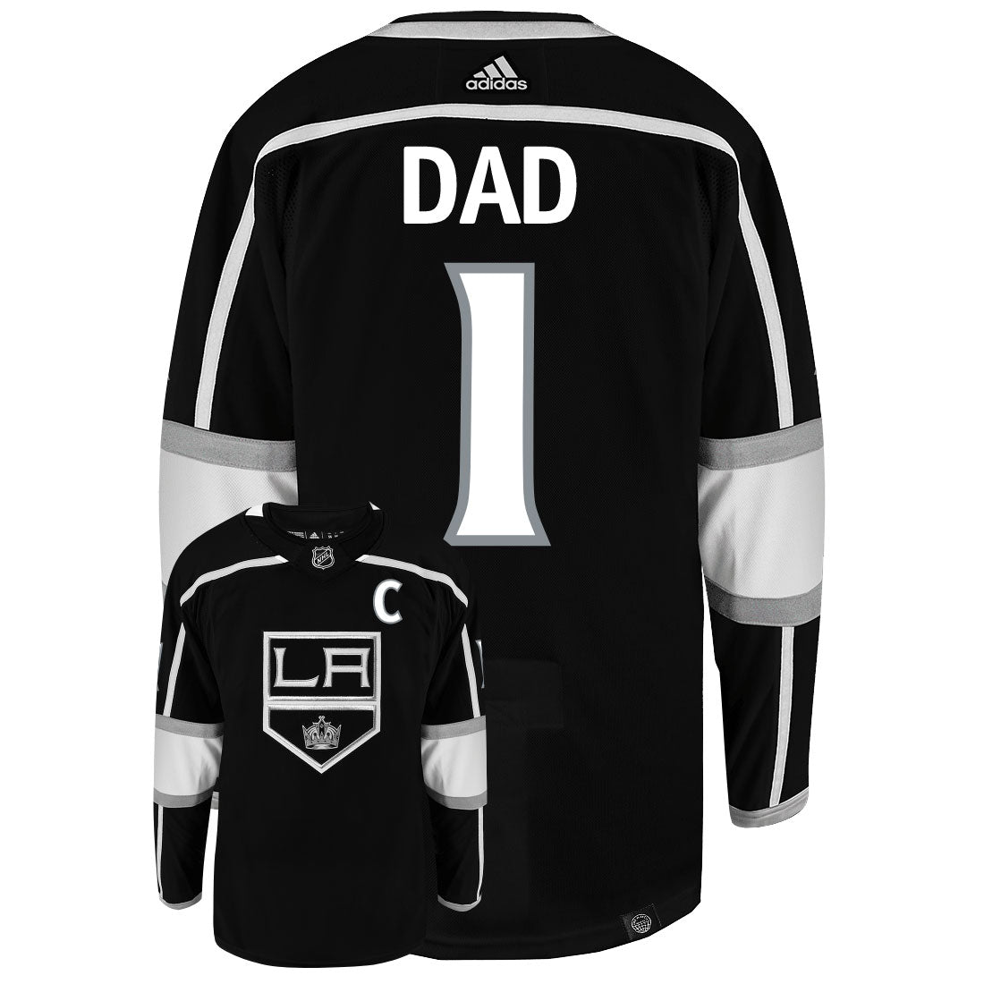Los Angeles Kings Dad Number One Adidas Primegreen Authentic NHL Hockey Jersey - vstockx