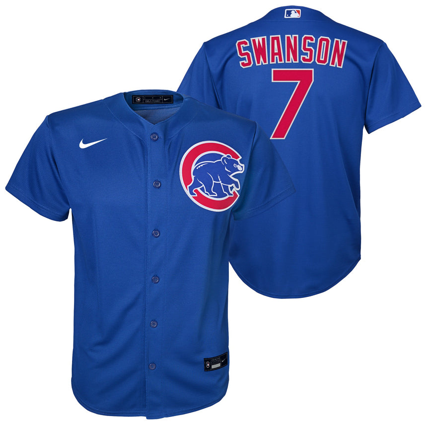 Youth Dansby Swanson Chicago Cubs Royal Blue Alternate Replica Jersey - vstockx