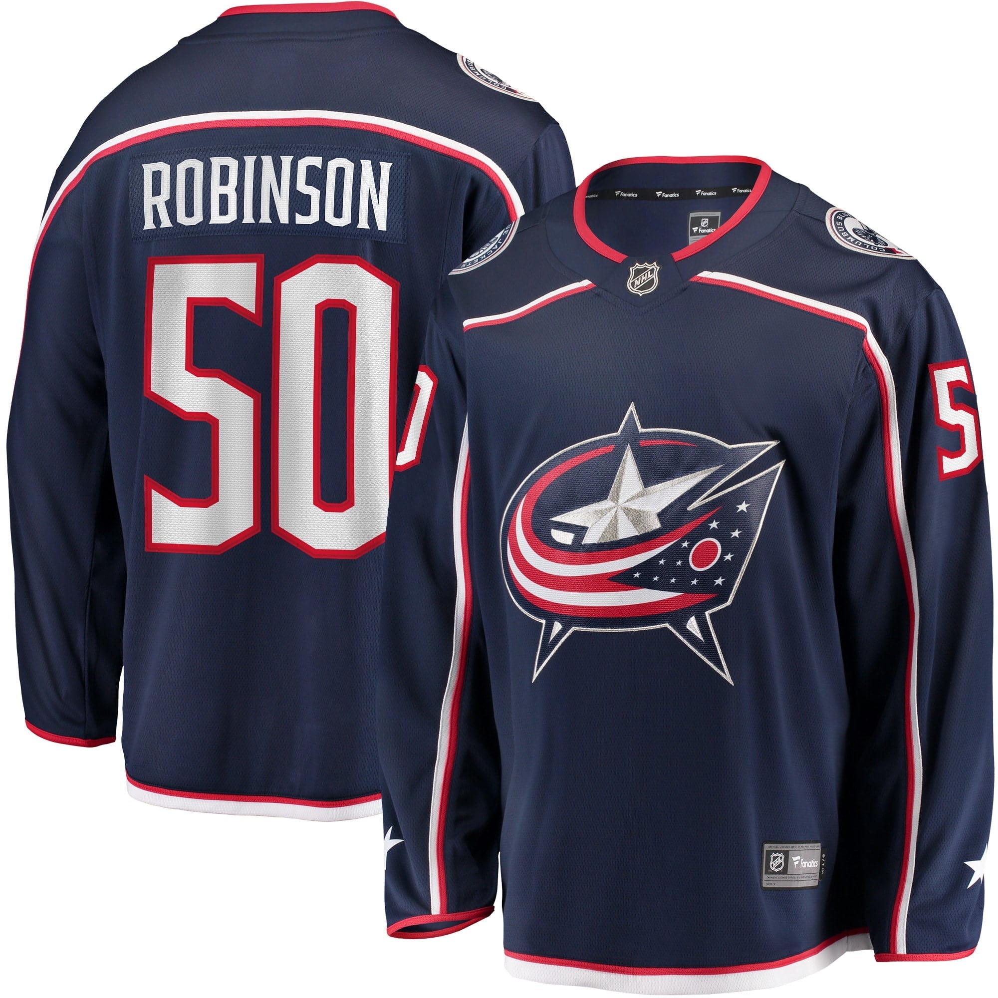 Men's Fanatics Branded Eric Robinson Navy Columbus Blue Jackets Home Breakaway Player Jersey - vstockx