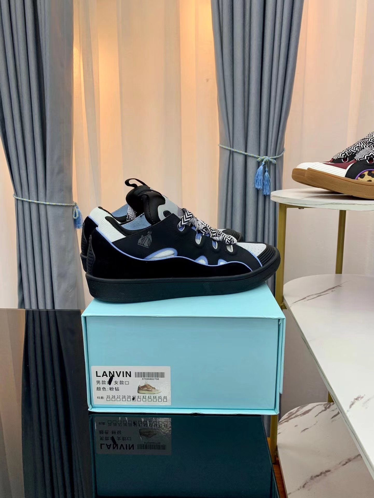Lanvin Leather Curb black and white - vstockx