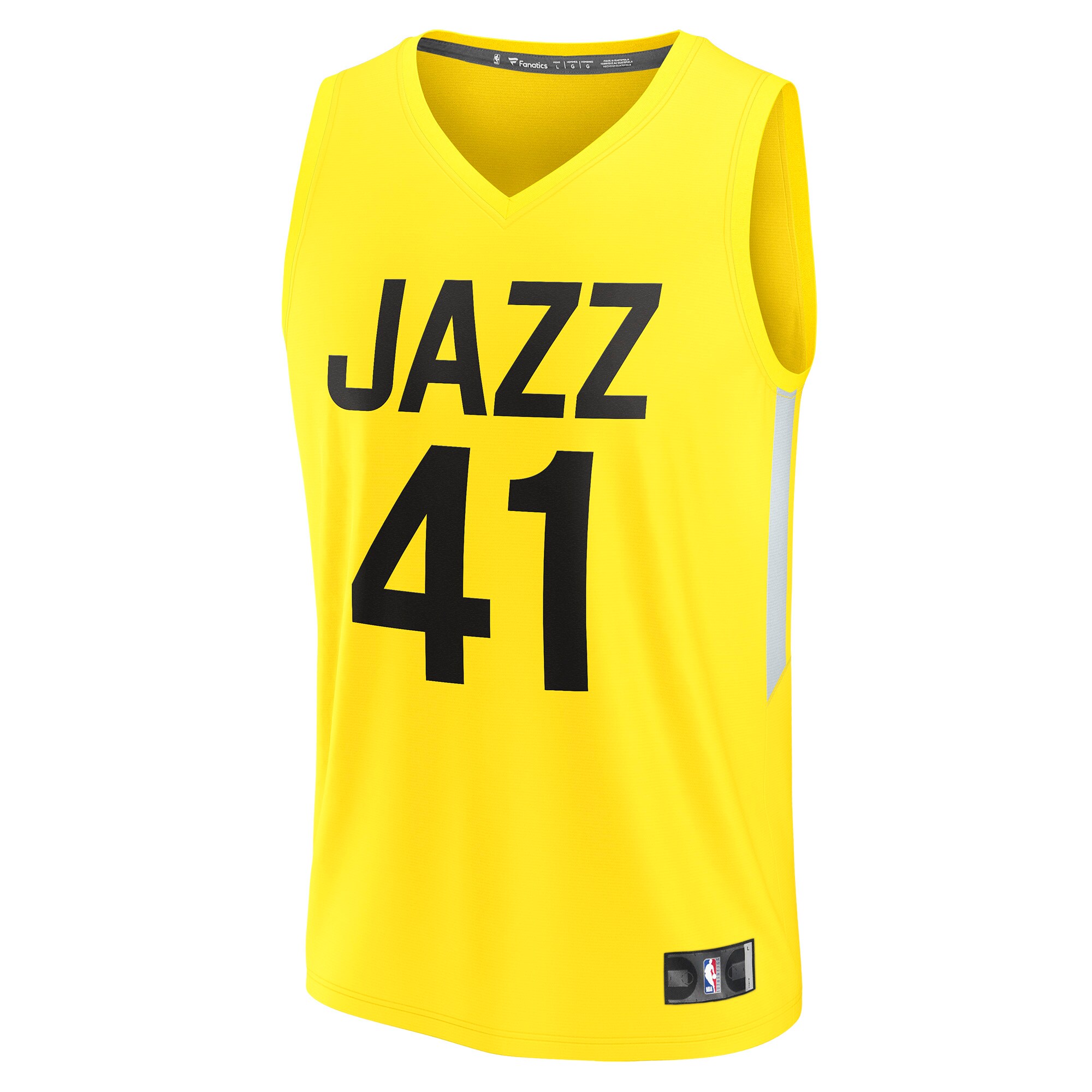 Kelly Olynyk Utah Jazz Fanatics Branded 2022/23 Fast Break Replica Player Jersey - Icon Edition - Yellow - vstockx
