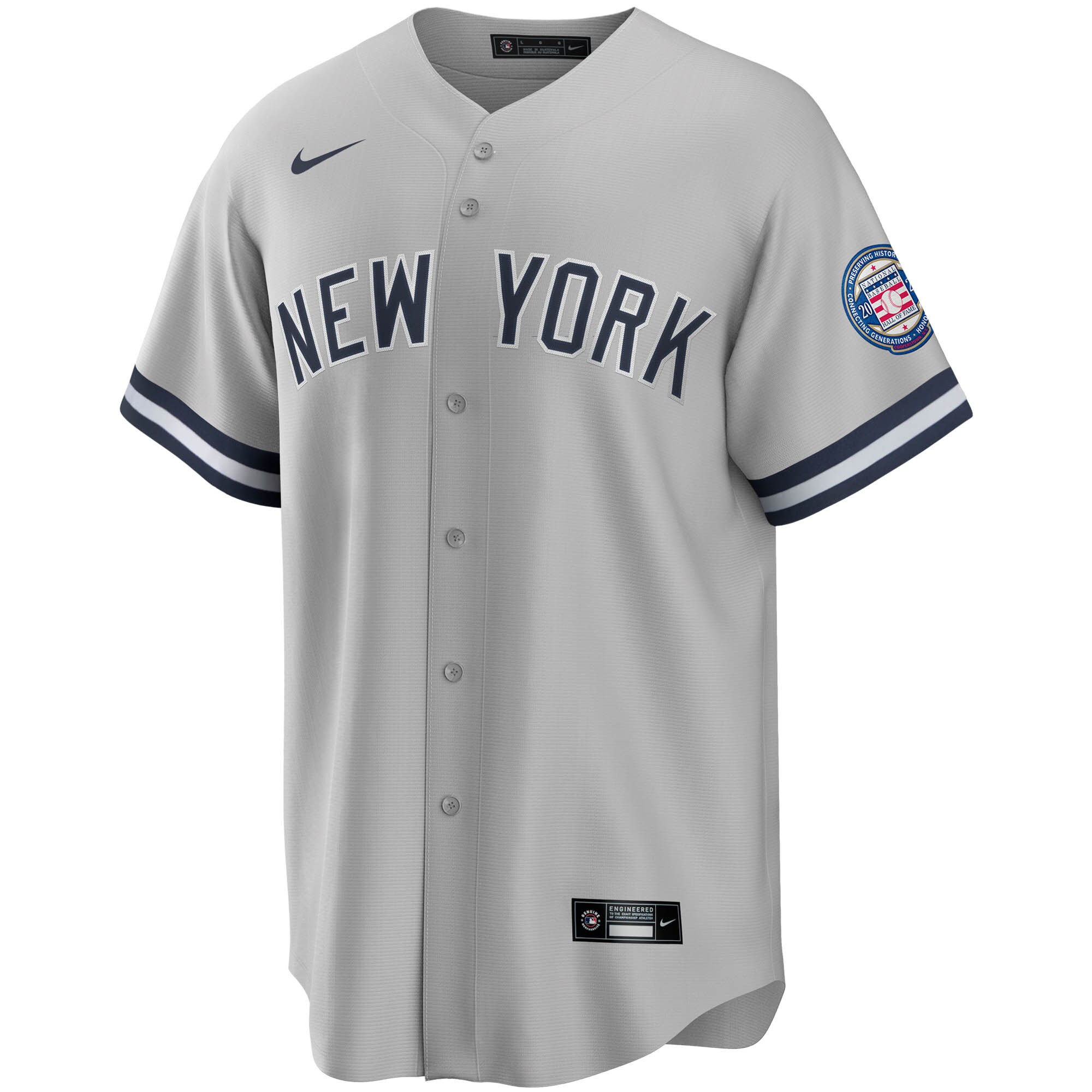 Derek Jeter New York Yankees Nike 2020 Hall of Fame Induction Road Replica Player Name Jersey - Gray - vstockx