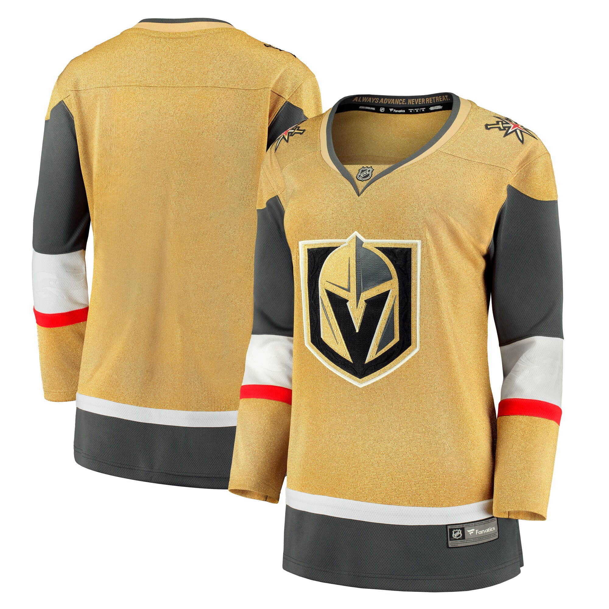 Vegas Golden Knights Fanatics Branded Women's Home Breakaway Jersey - Gold - vstockx