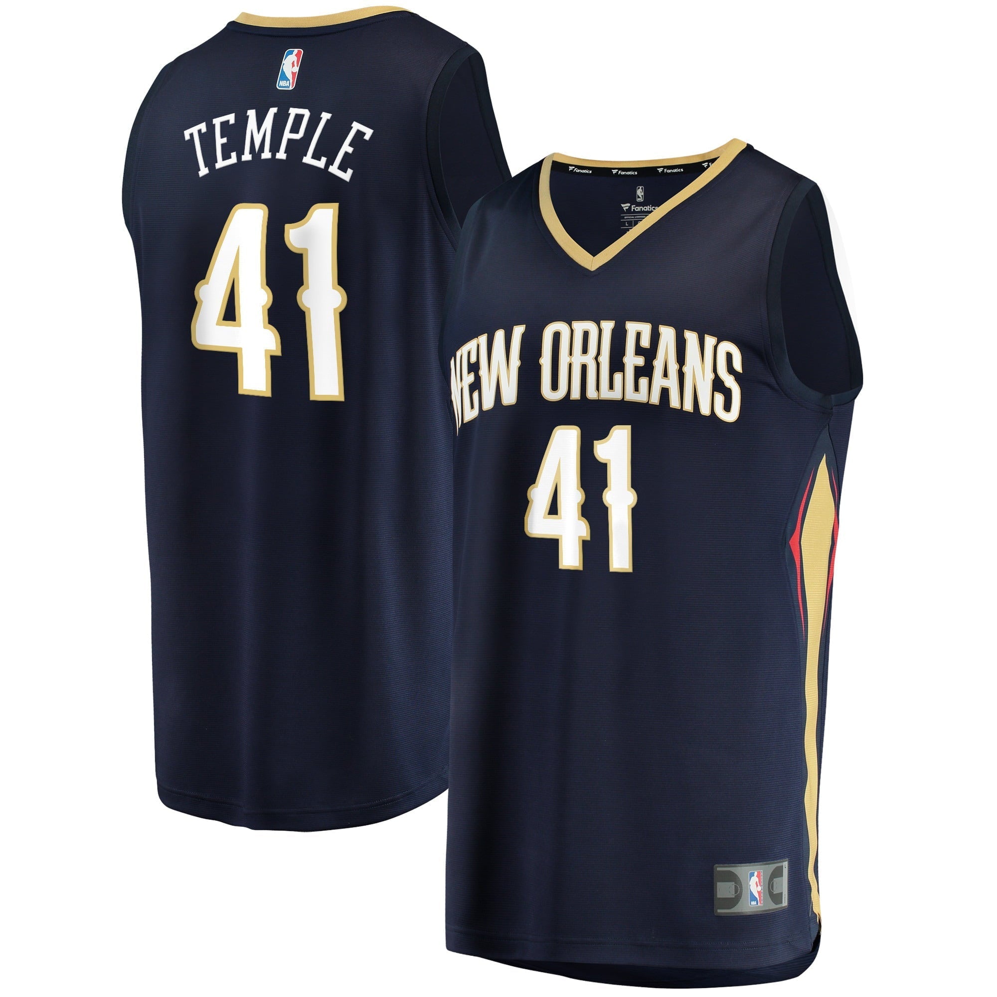 Men's Fanatics Branded Garrett Temple Navy New Orleans Pelicans 2021/22 Fast Break Replica Jersey - Icon Edition - vstockx