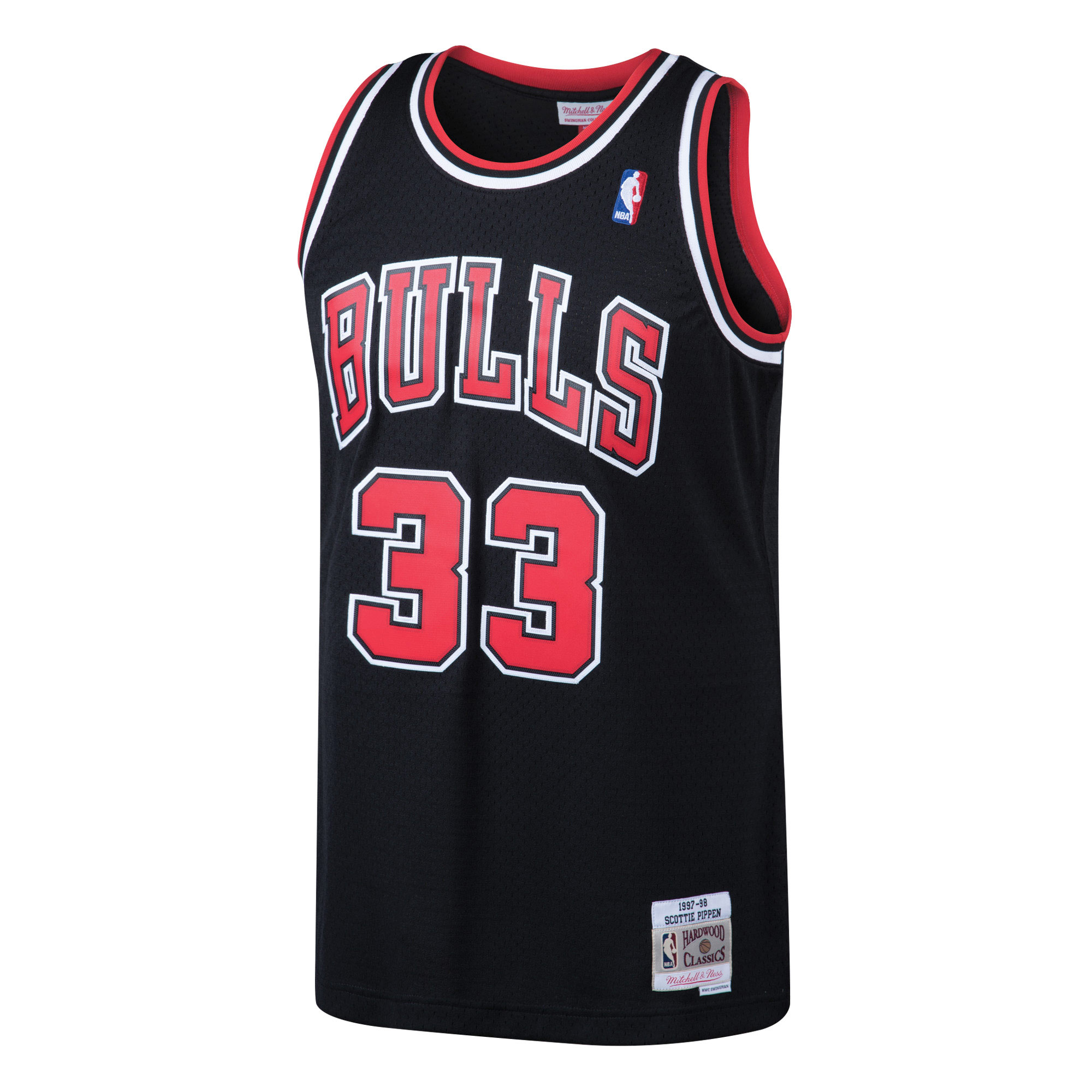 Scottie Pippen Chicago Bulls Mitchell & Ness Hardwood Classics Swingman Jersey - Black - vstockx
