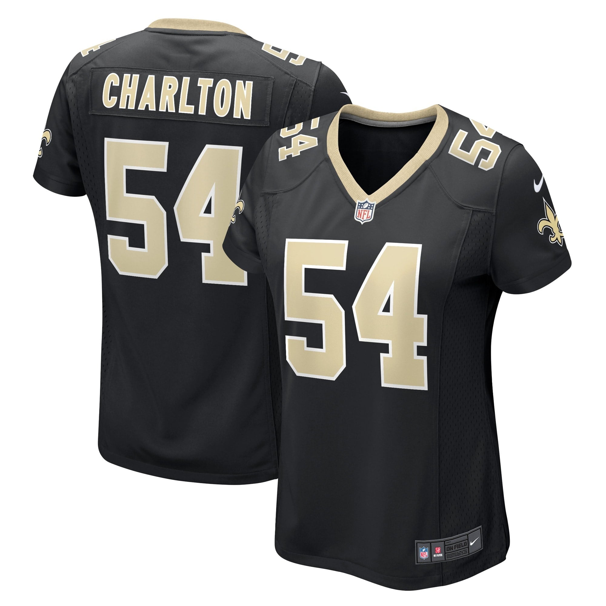 Women's Nike Taco Charlton Black New Orleans Saints Game Player Jersey - vstockx