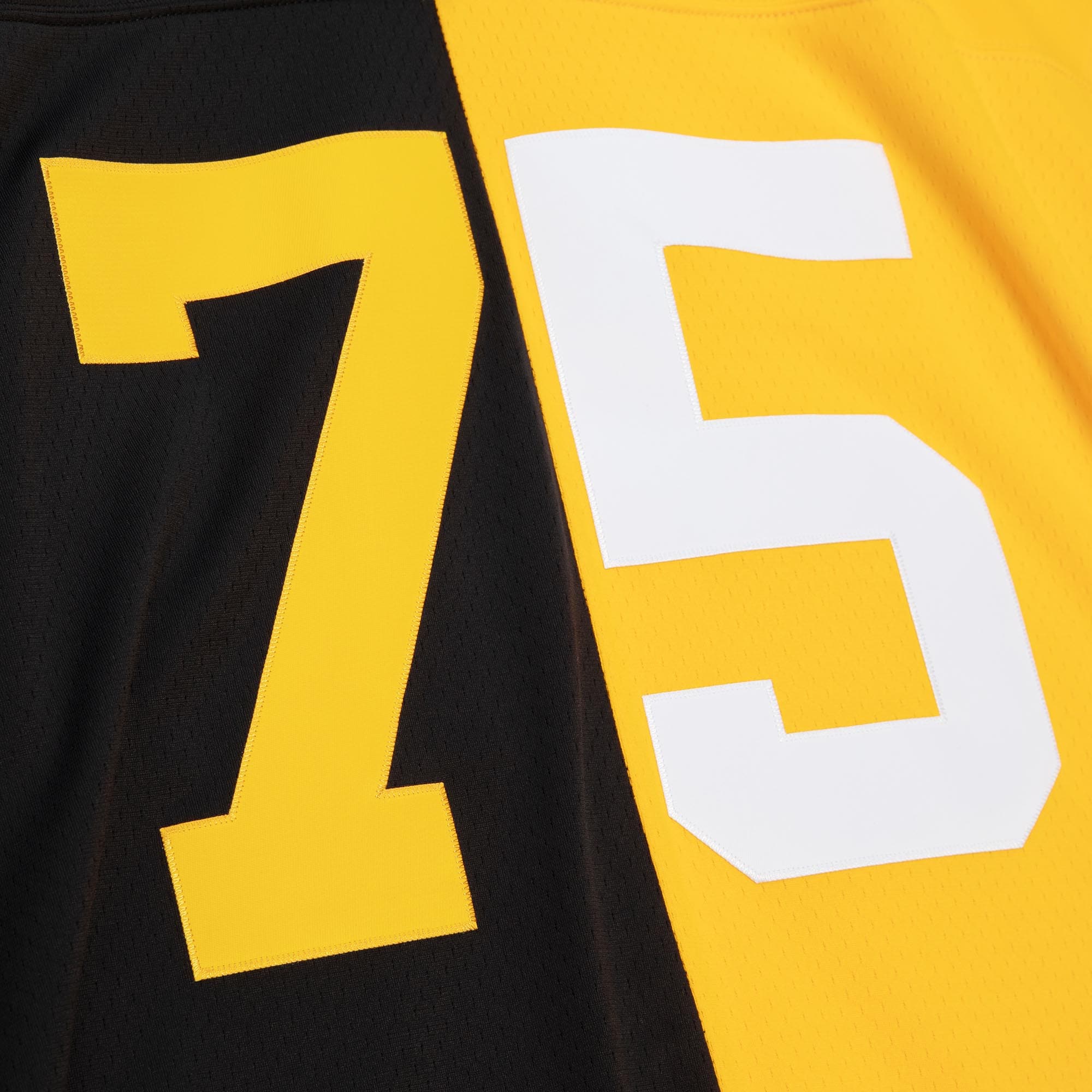 Joe Greene Pittsburgh Steelers Mitchell & Ness 1976 Split Legacy Replica Jersey - Black/Gold - vstockx