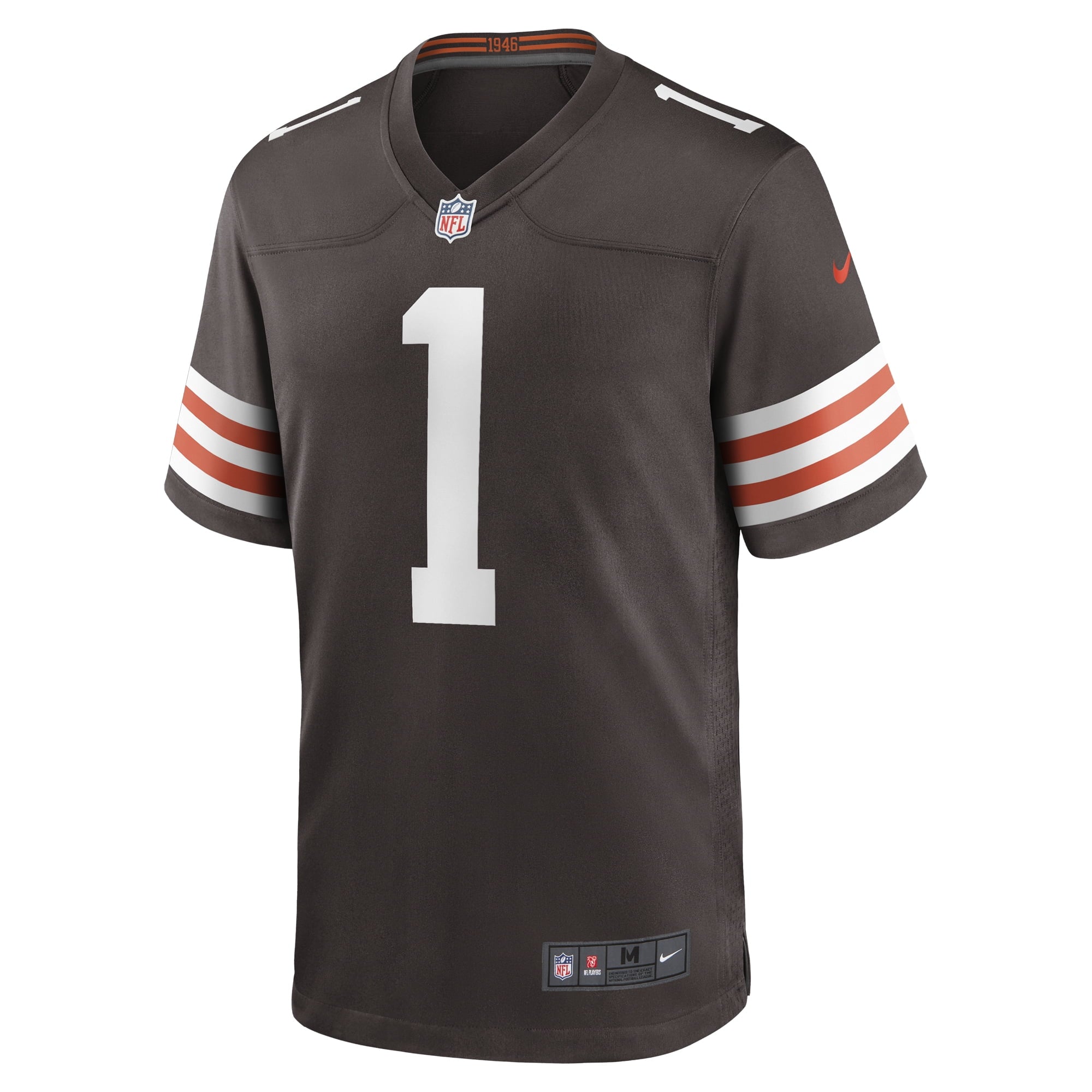Men's Nike Number 1 Dad Brown Cleveland Browns Game Jersey - vstockx