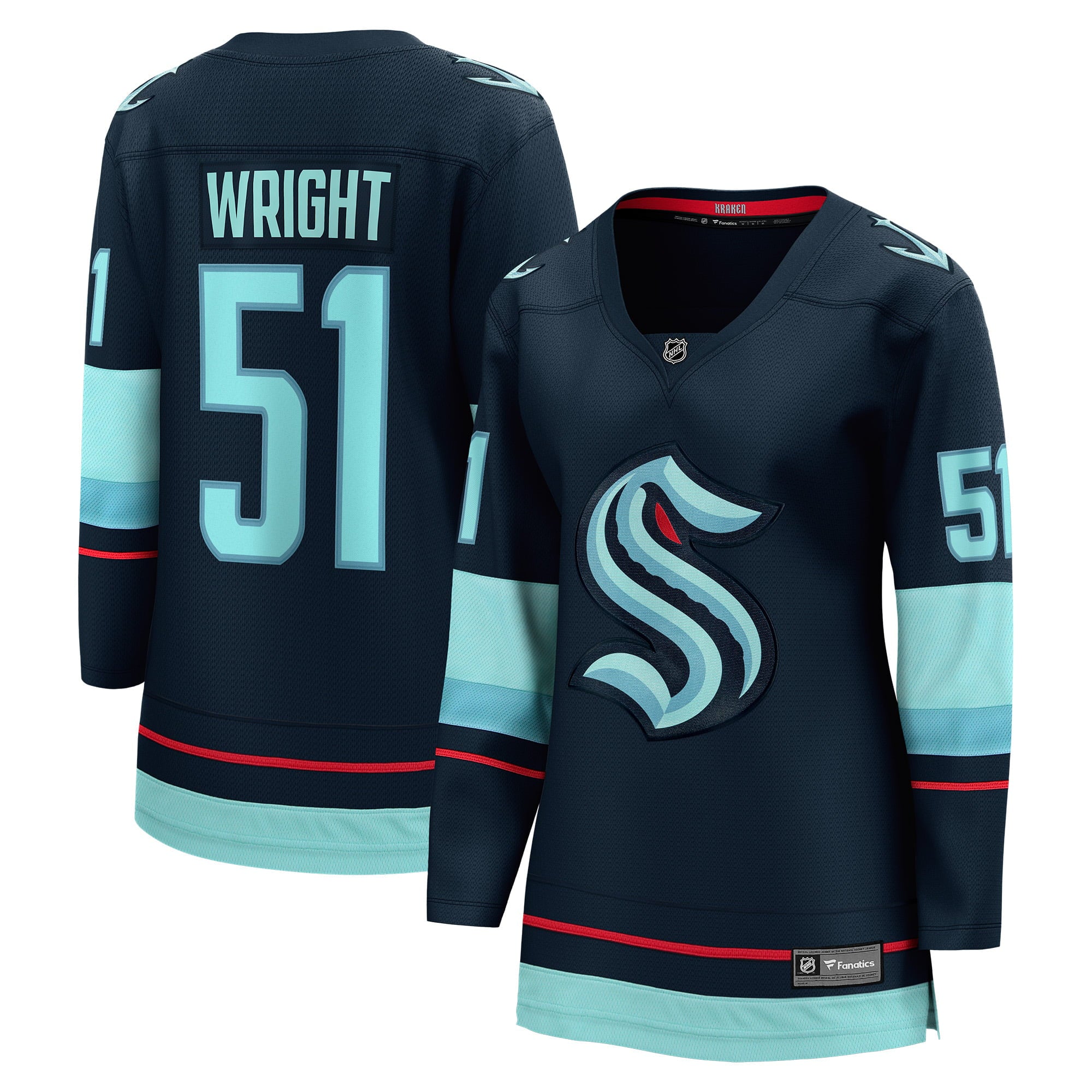 Women's Fanatics Branded Shane Wright Deep Sea Blue Seattle Kraken Home Breakaway Jersey - vstockx