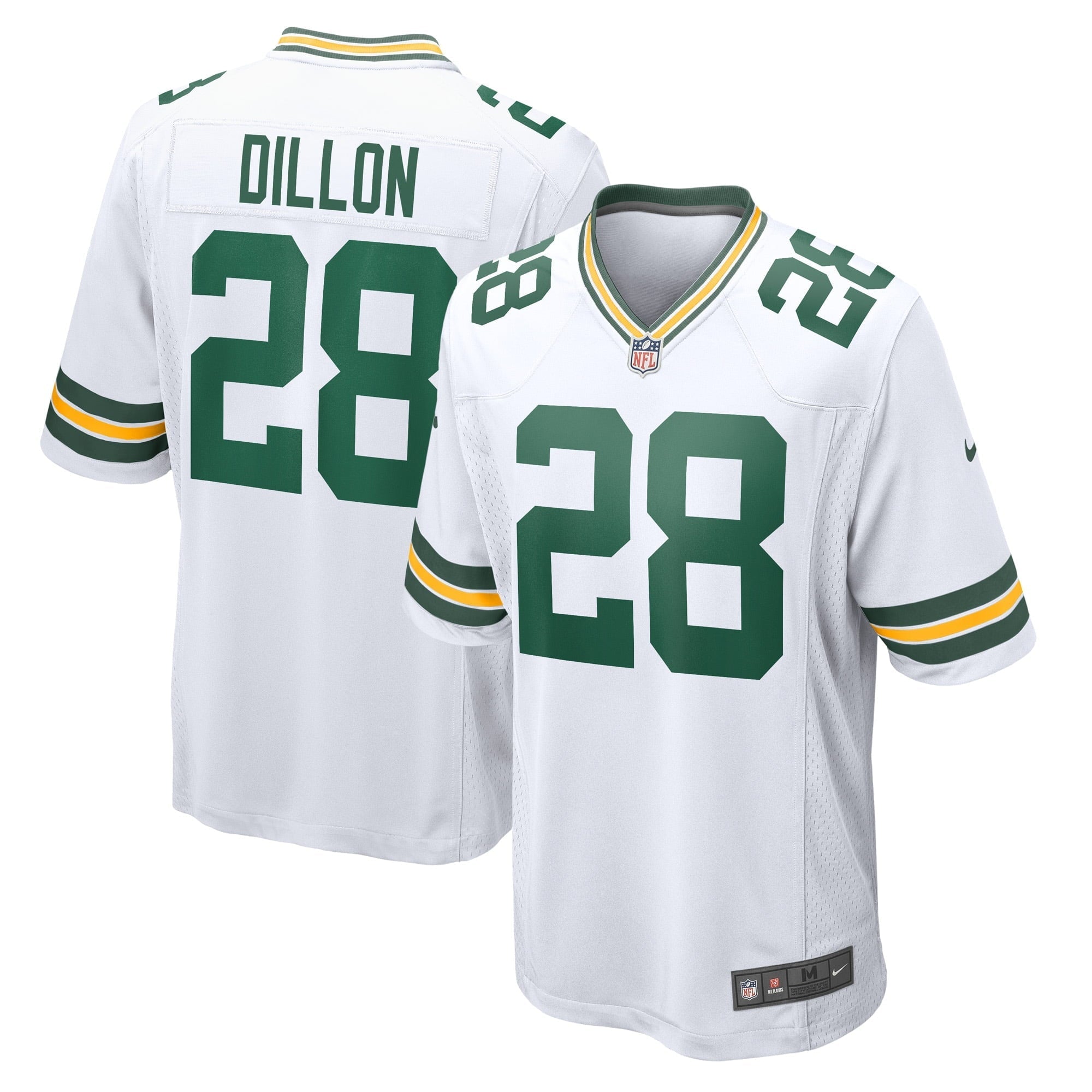 Men's Nike AJ Dillon White Green Bay Packers Game Player Jersey - vstockx