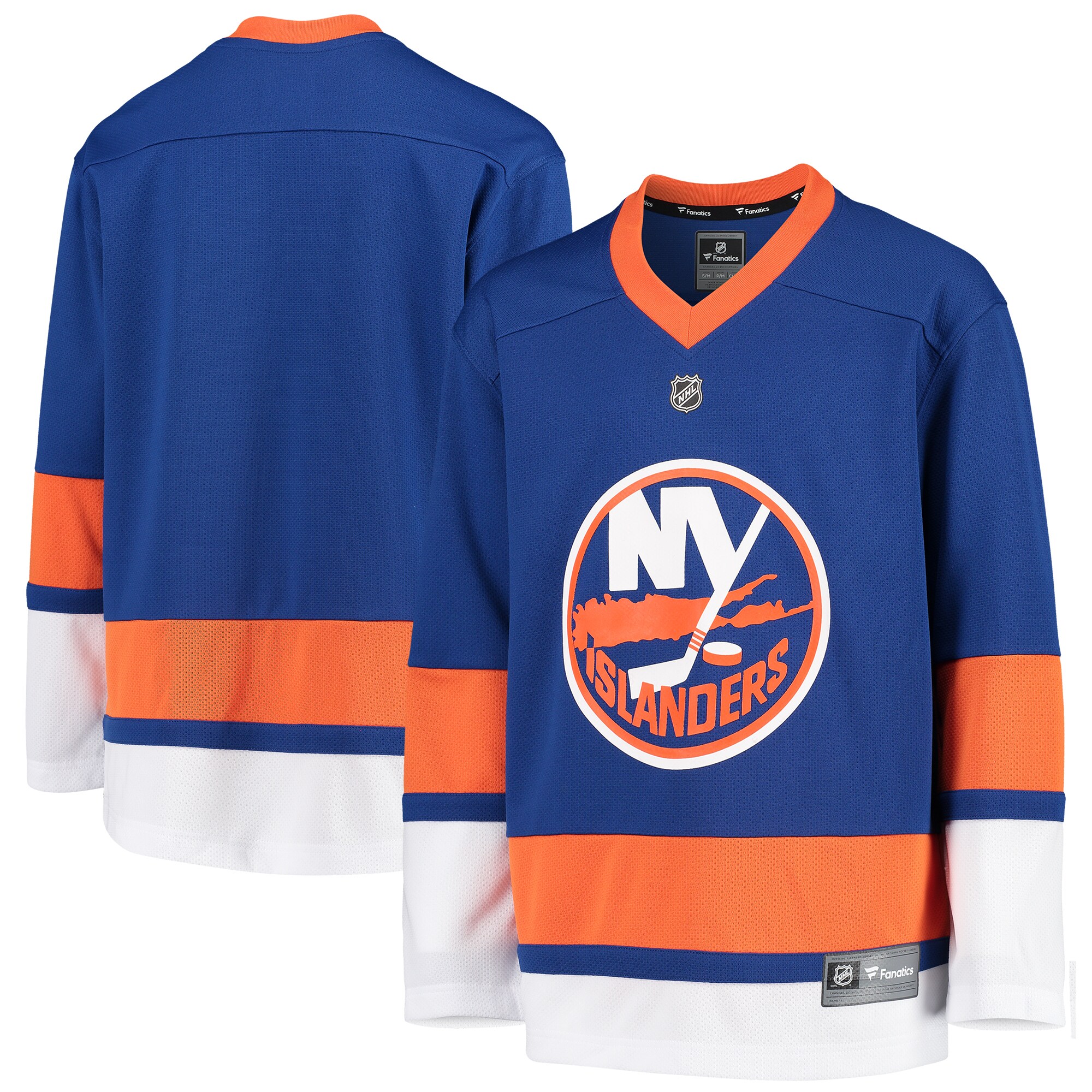 New York Islanders Fanatics Branded Youth Home Replica Blank Jersey - Blue - vstockx