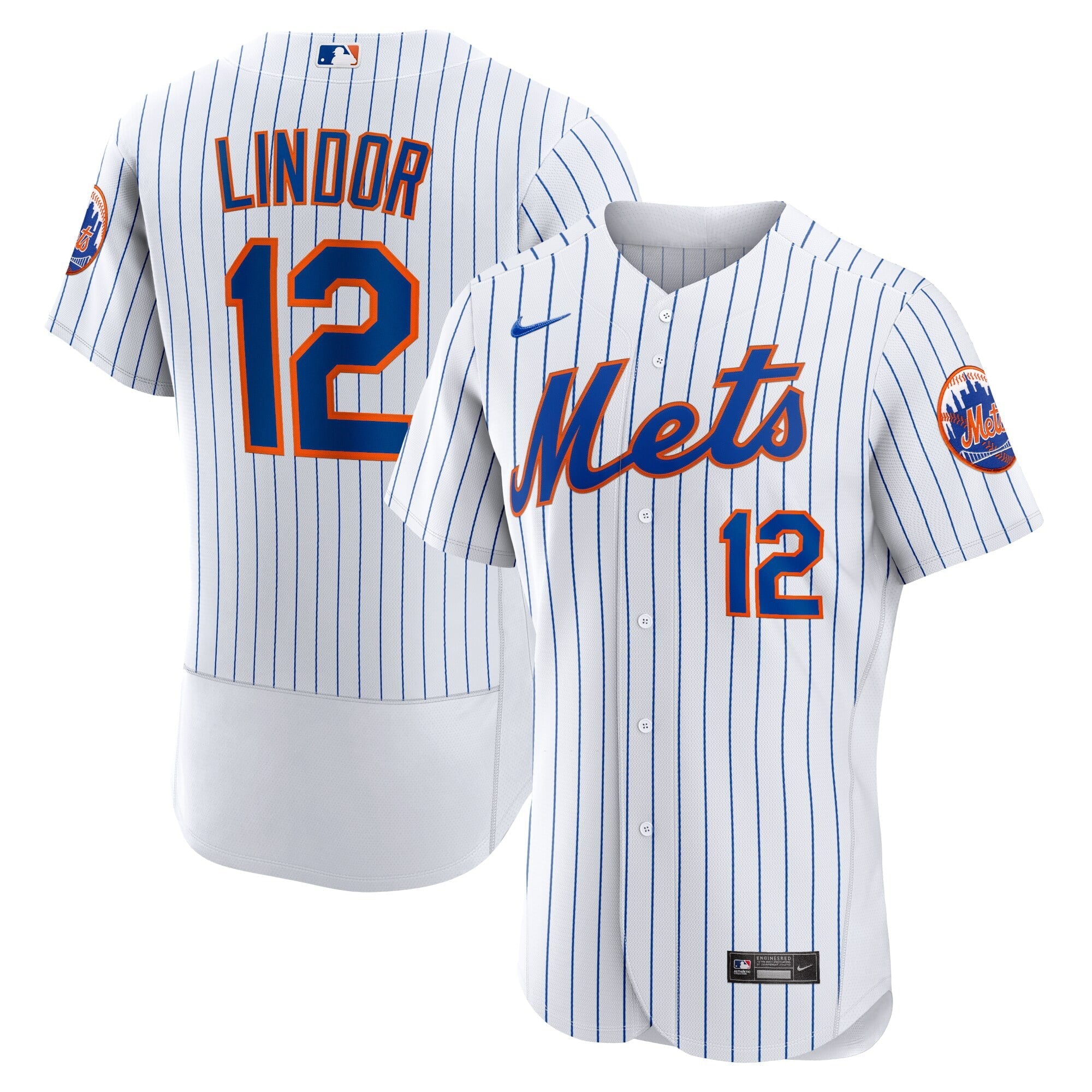 Men's Nike Francisco Lindor White New York Mets Home Authentic Player Jersey - vstockx