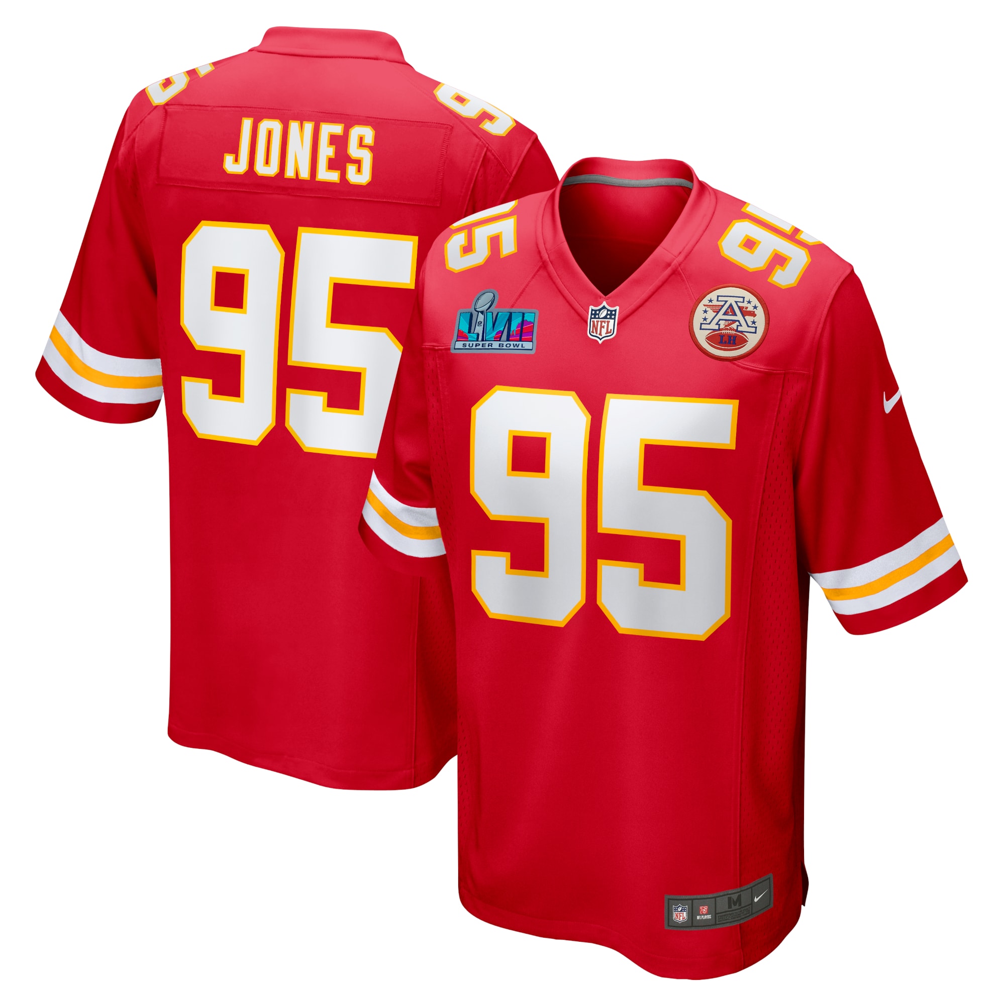 Chris Jones Kansas City Chiefs Nike Super Bowl LVII Patch Game Jersey - Red - vstockx