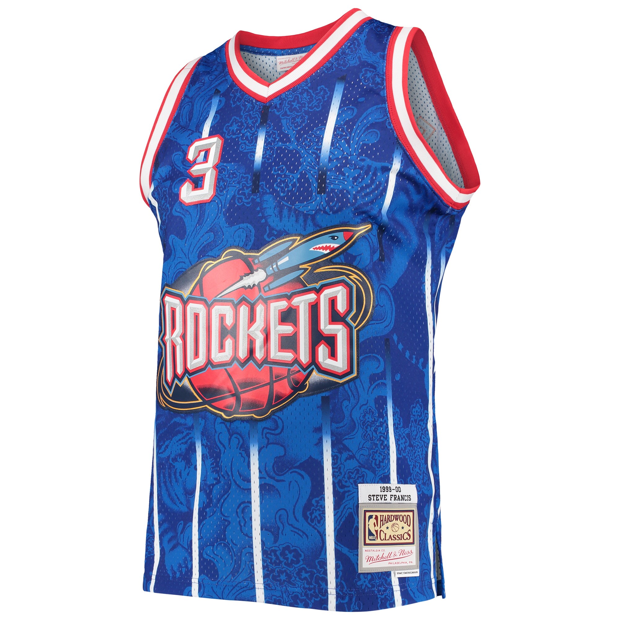 Steve Francis Houston Rockets Mitchell & Ness Hardwood Classics 1999/00 Lunar New Year Swingman Jersey - Blue - vstockx