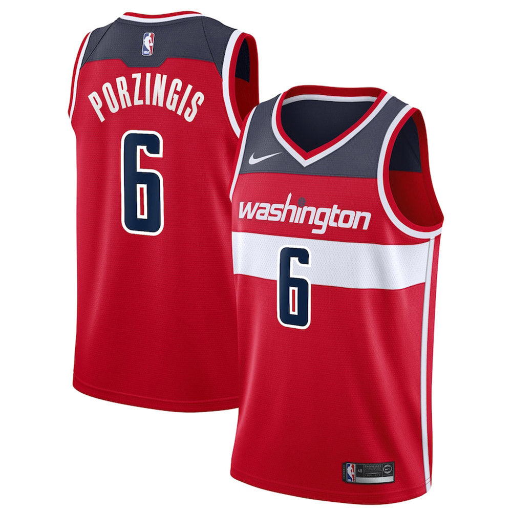 Youth Washington Wizards Kristaps Porzingis Icon Edition Jersey - Red - vstockx