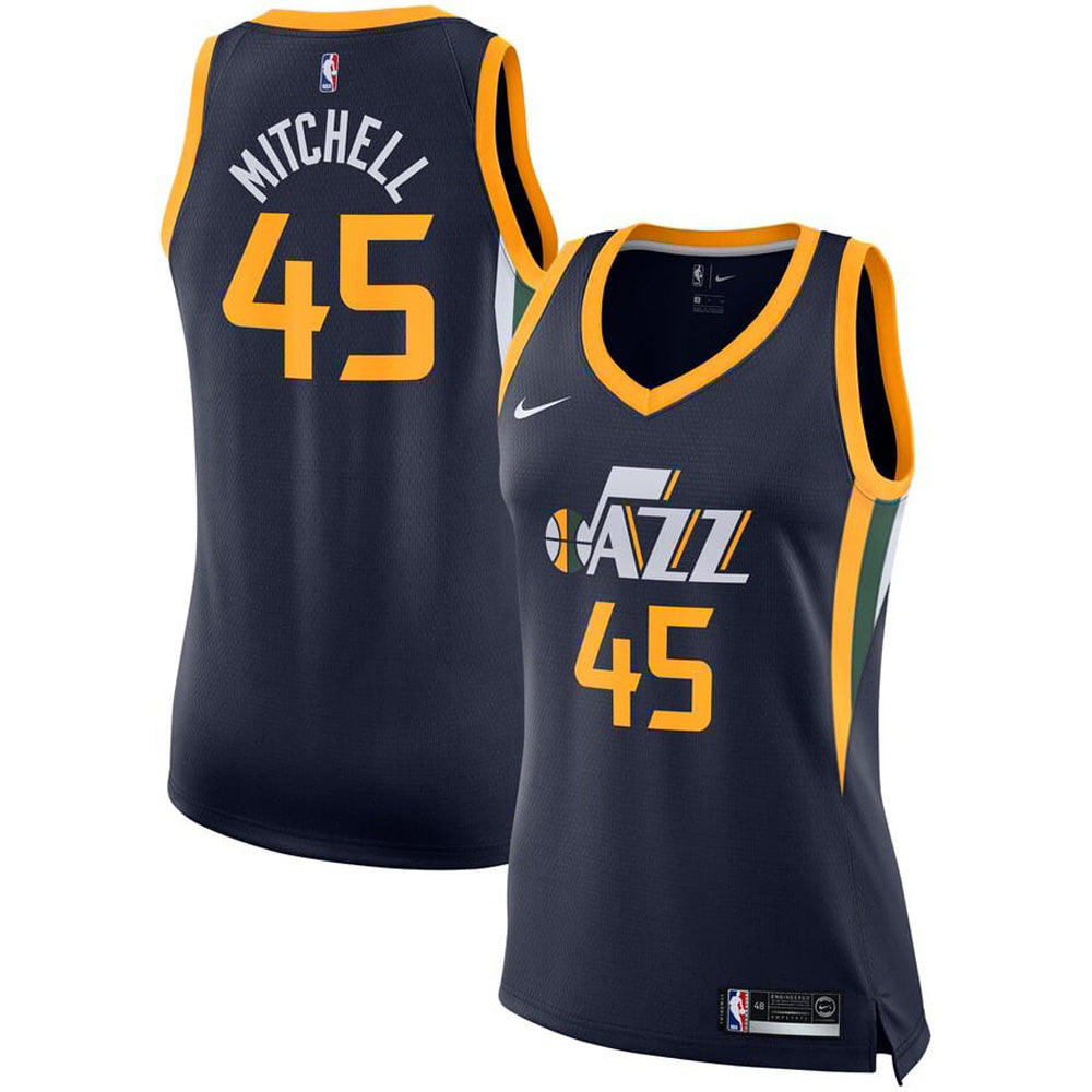 Women's Utah Jazz Donovan Mitchell Icon Edition Jersey - Navy - vstockx