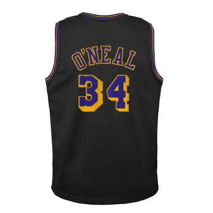 Youth Los Angeles Lakers Shaquille O'Neal Mitchell & Ness 1996-97 Hardwood Classics Reload 2.0 Swingman Jersey-Black - vstockx