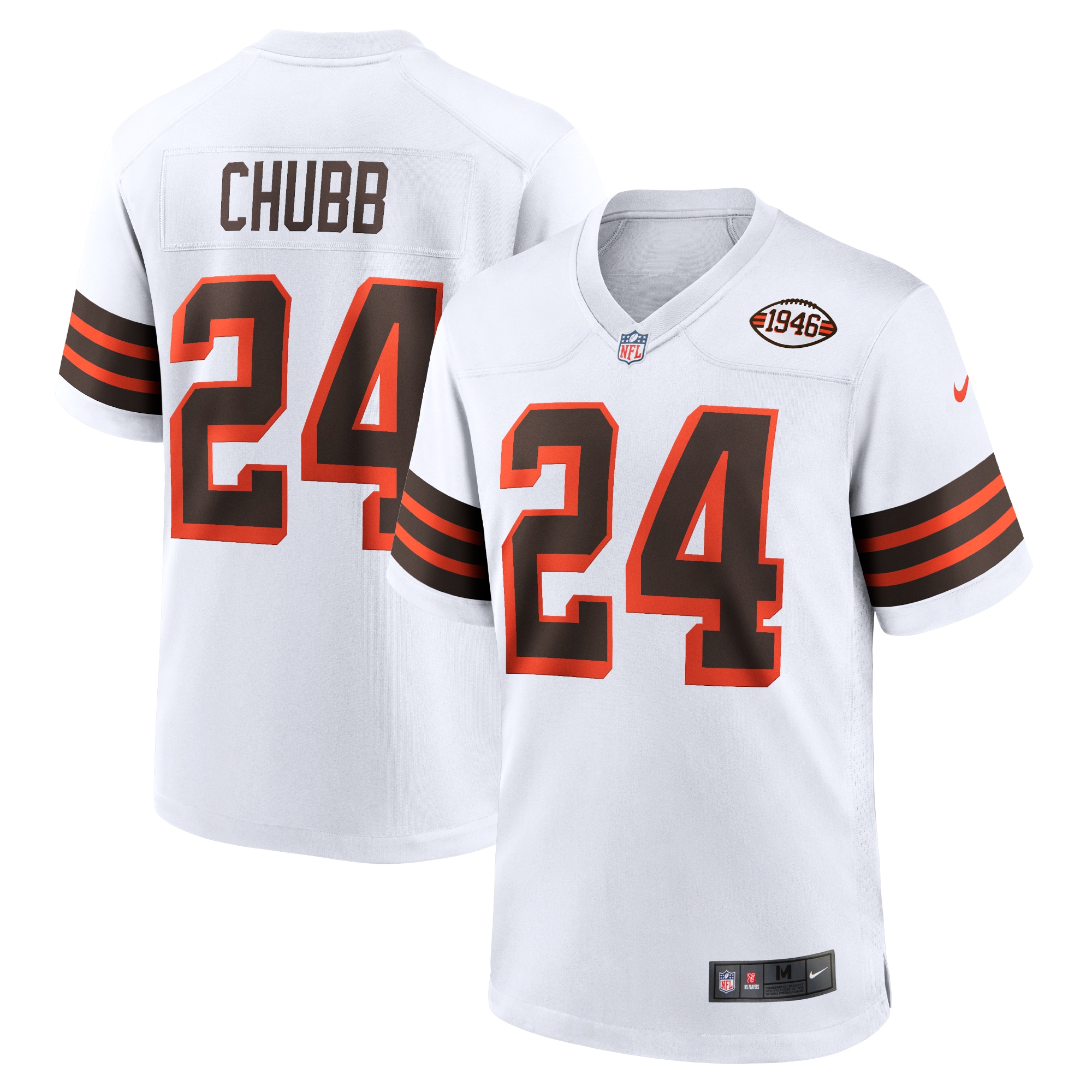 Nick Chubb Cleveland Browns Nike 1946 Collection Alternate Game Jersey - White - vstockx