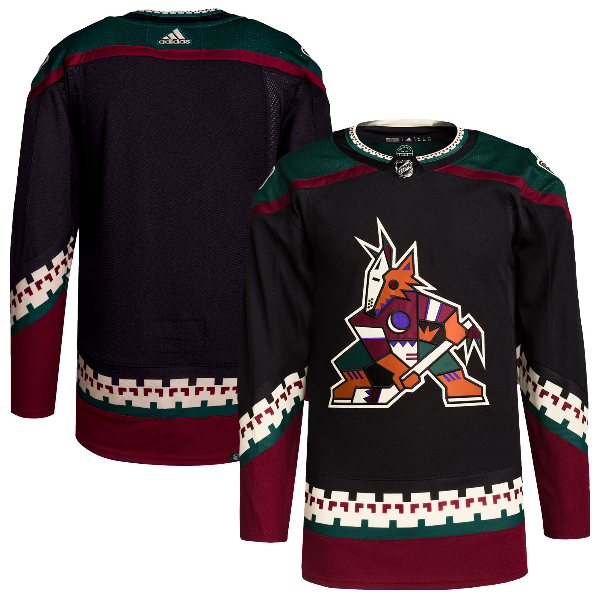 Arizona Coyotes adidas Home Primegreen Authentic Pro Blank Jersey - Black - vstockx