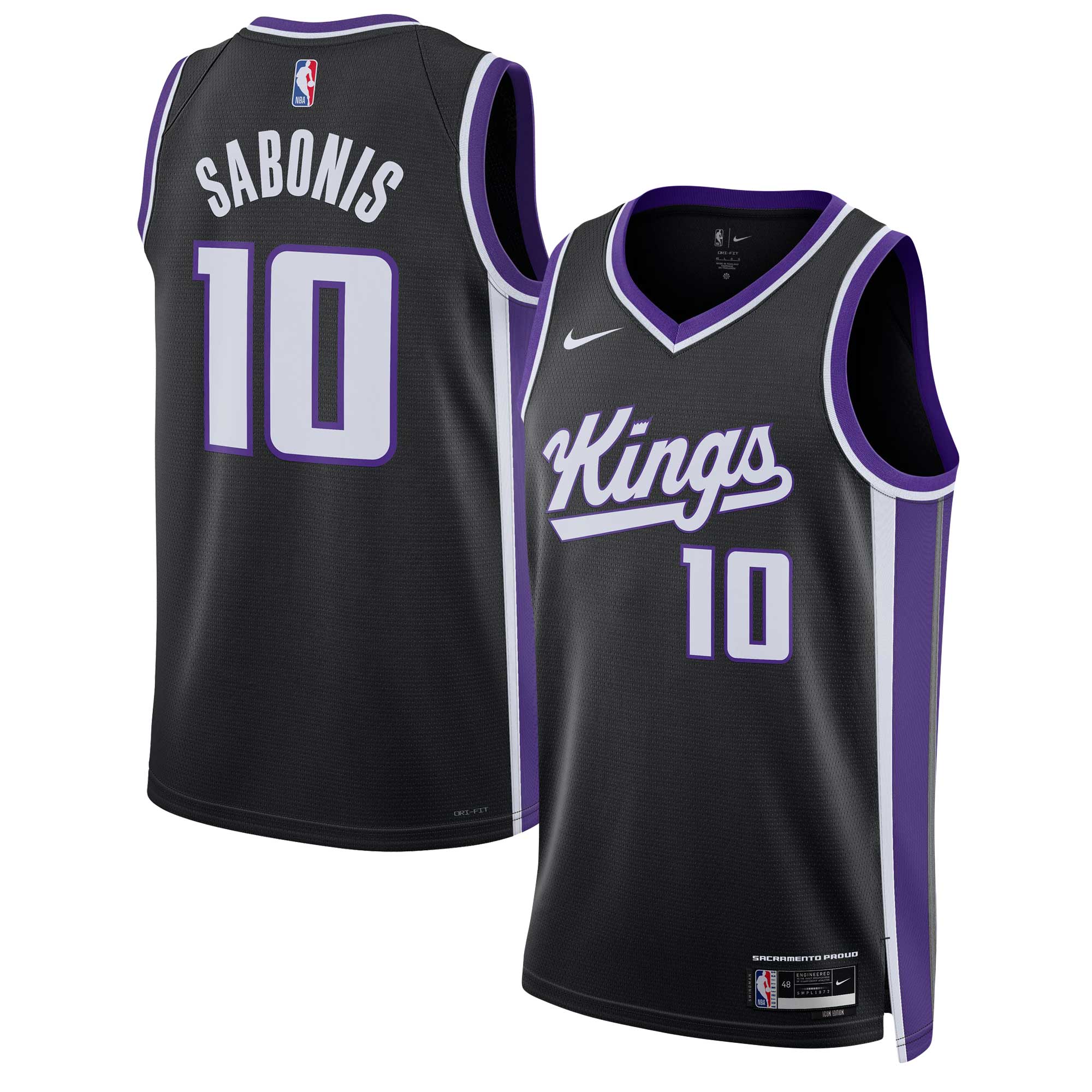Domantas Sabonis Sacramento Kings Nike Unisex Swingman Jersey - Association Edition - Black - vstockx